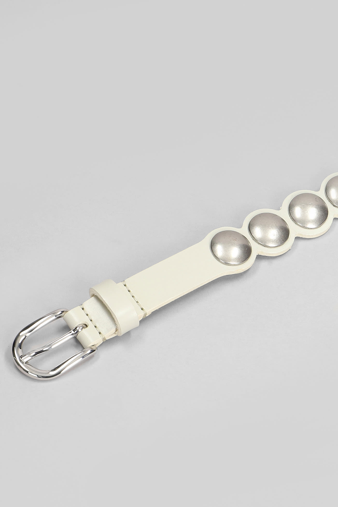 Shop Isabel Marant Giavi Belts In Grey Leather
