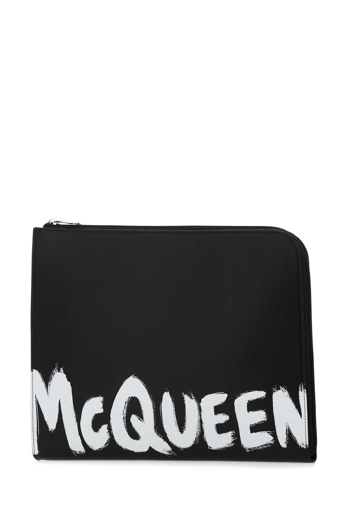 Alexander Mcqueen Document Holder In Blackwhite