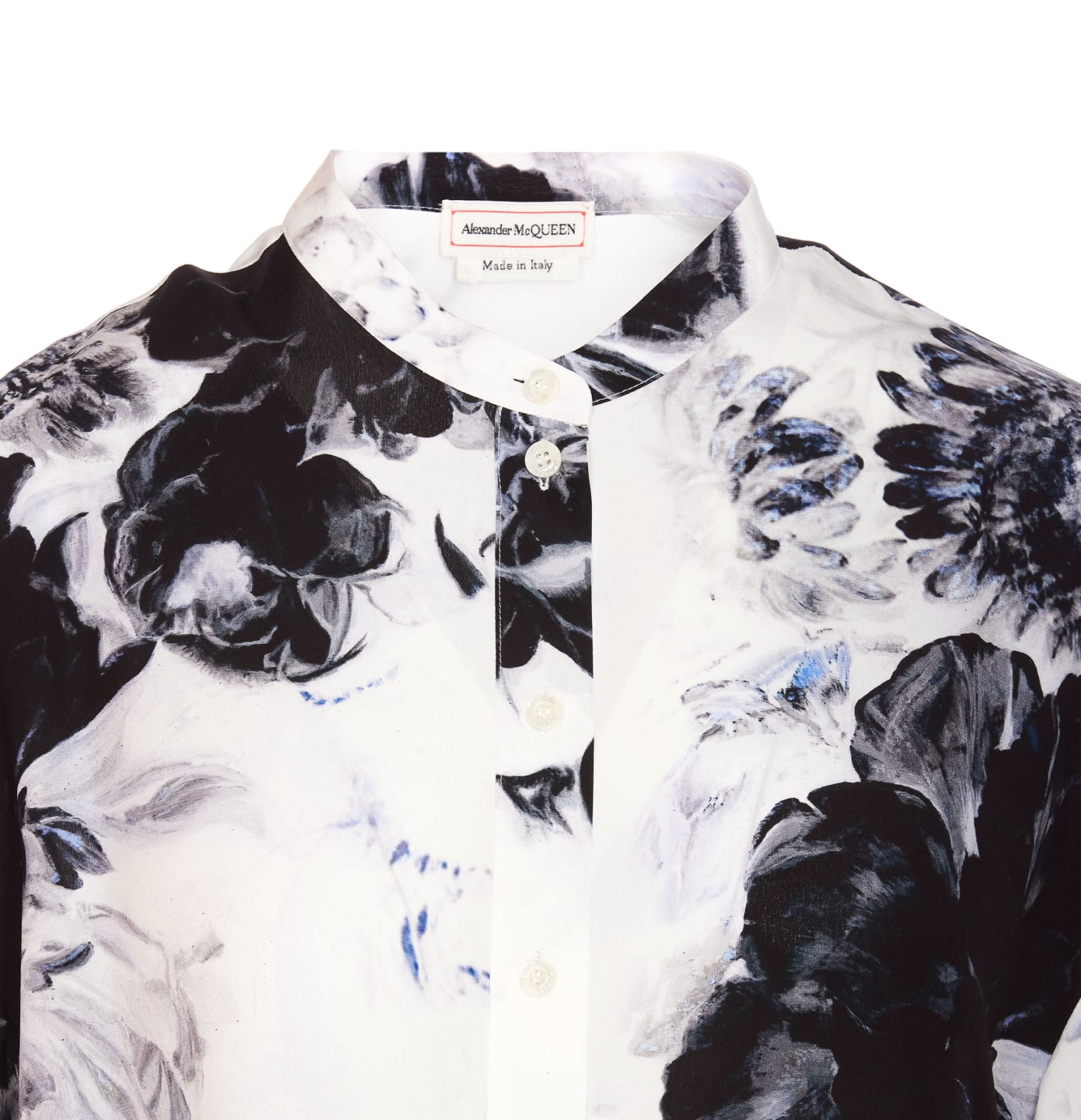 Shop Alexander Mcqueen Chiaroscuro Cocoon Shirt In White/black