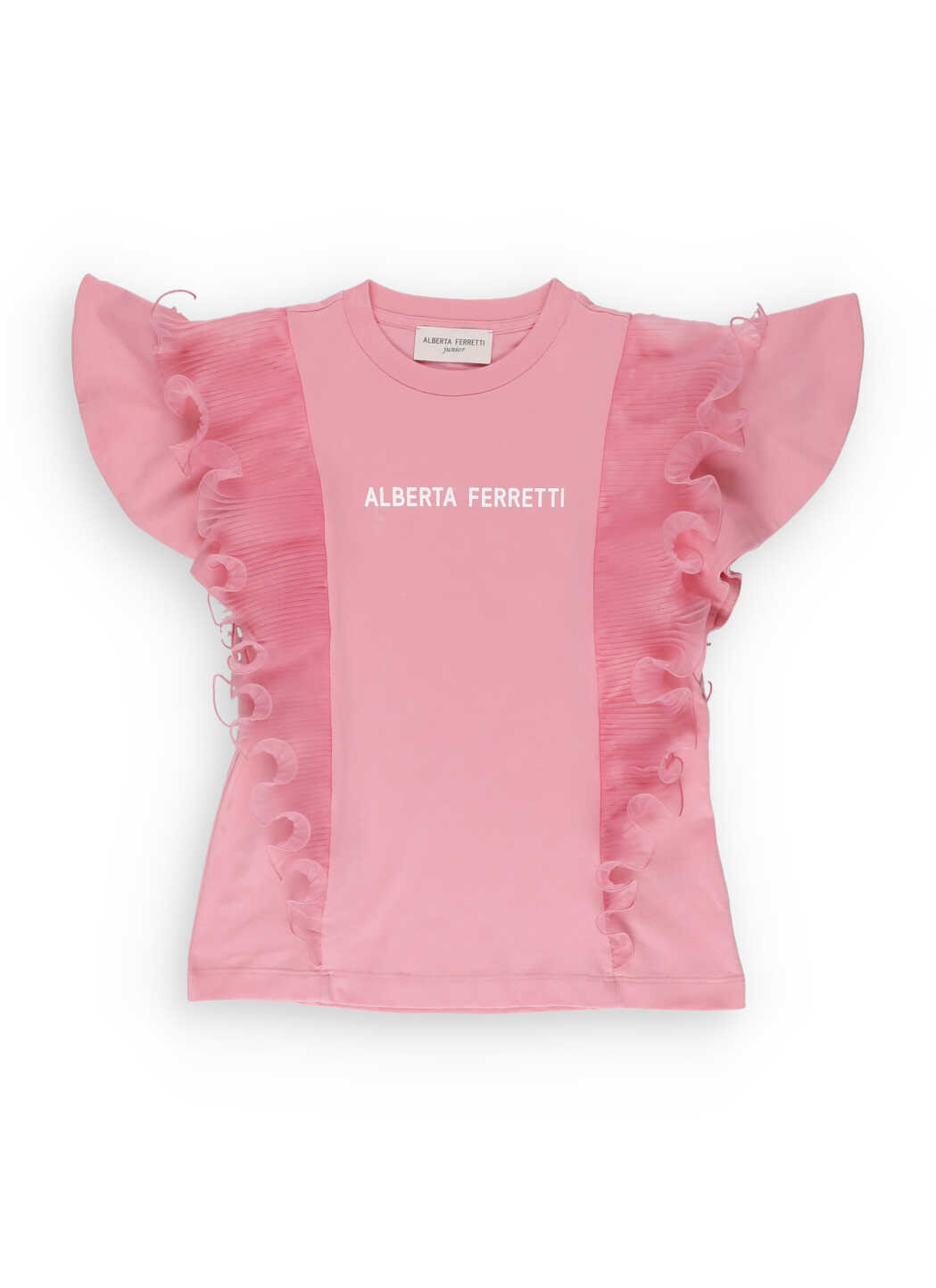 Alberta Ferretti Kids' T-shirt With Flounces In Pink