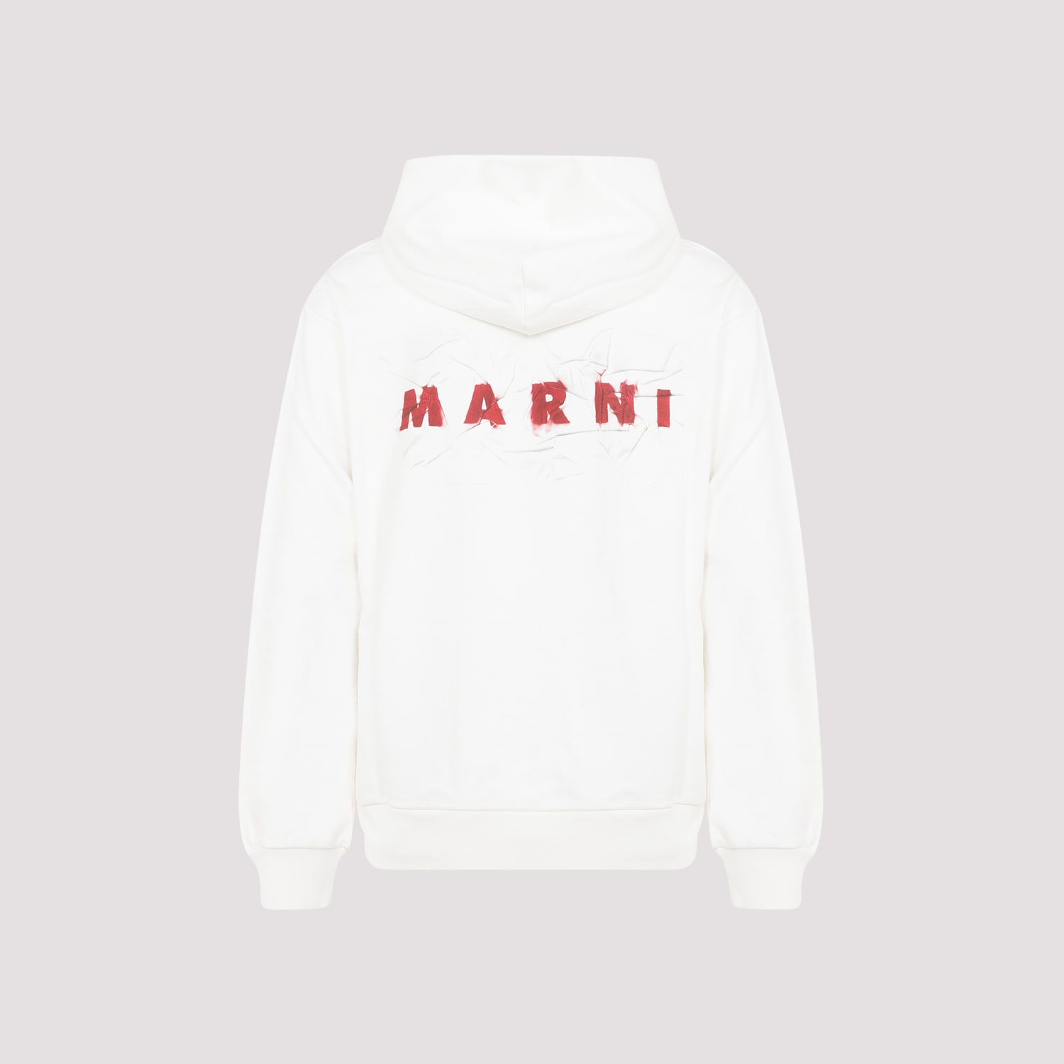 Shop Marni Cotton Hoodie In Natural White