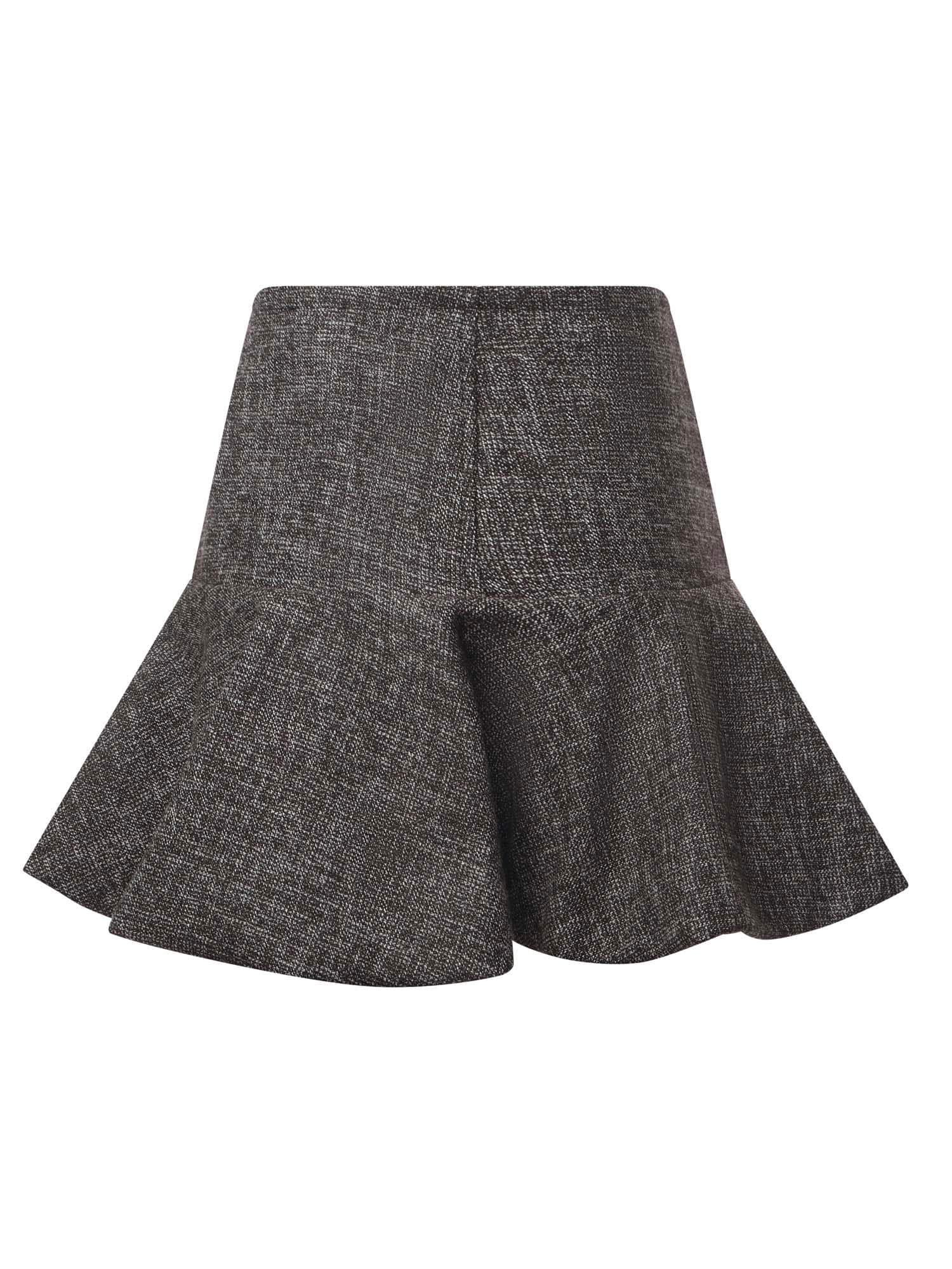 Pinko Flannel Mini Skirt In Gray