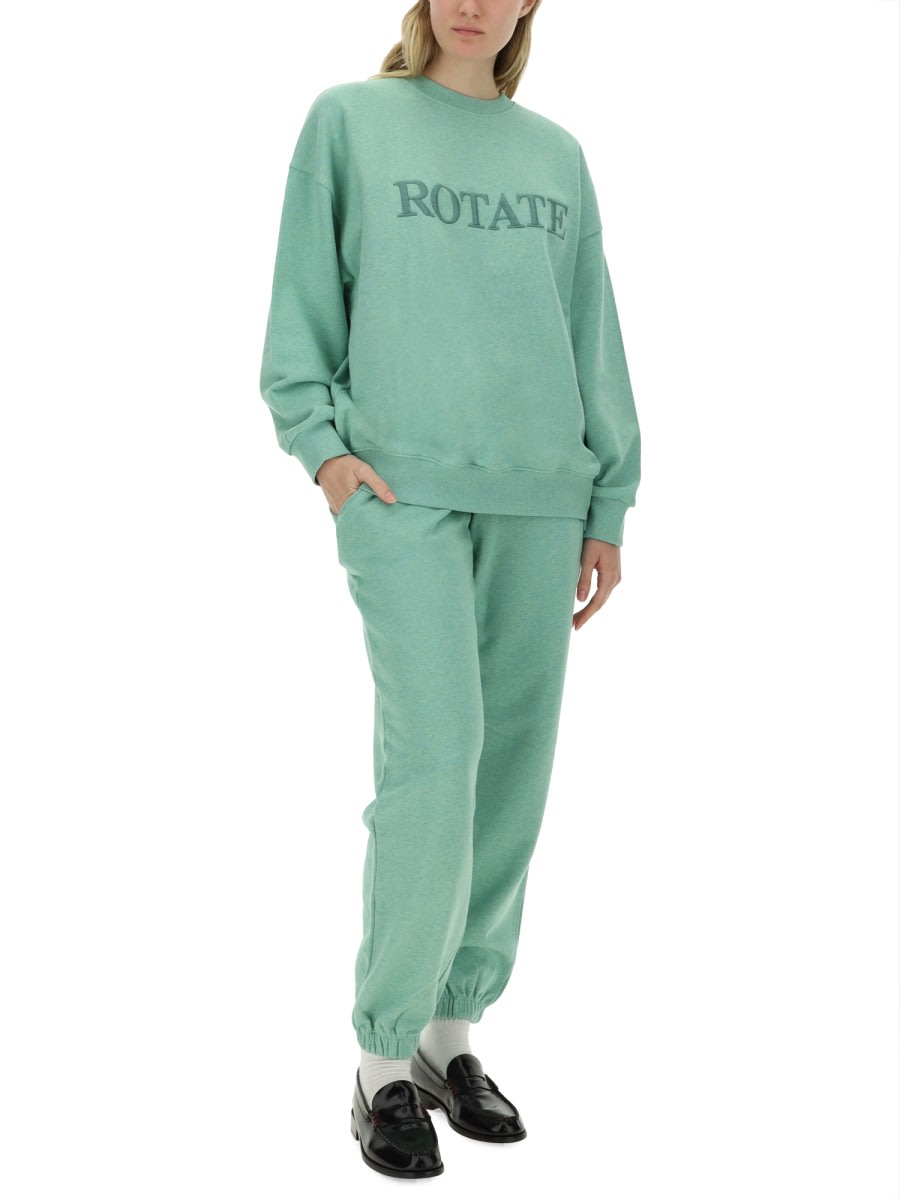 Rotate Birger Christensen Logo-embroidered Track Pants In Green
