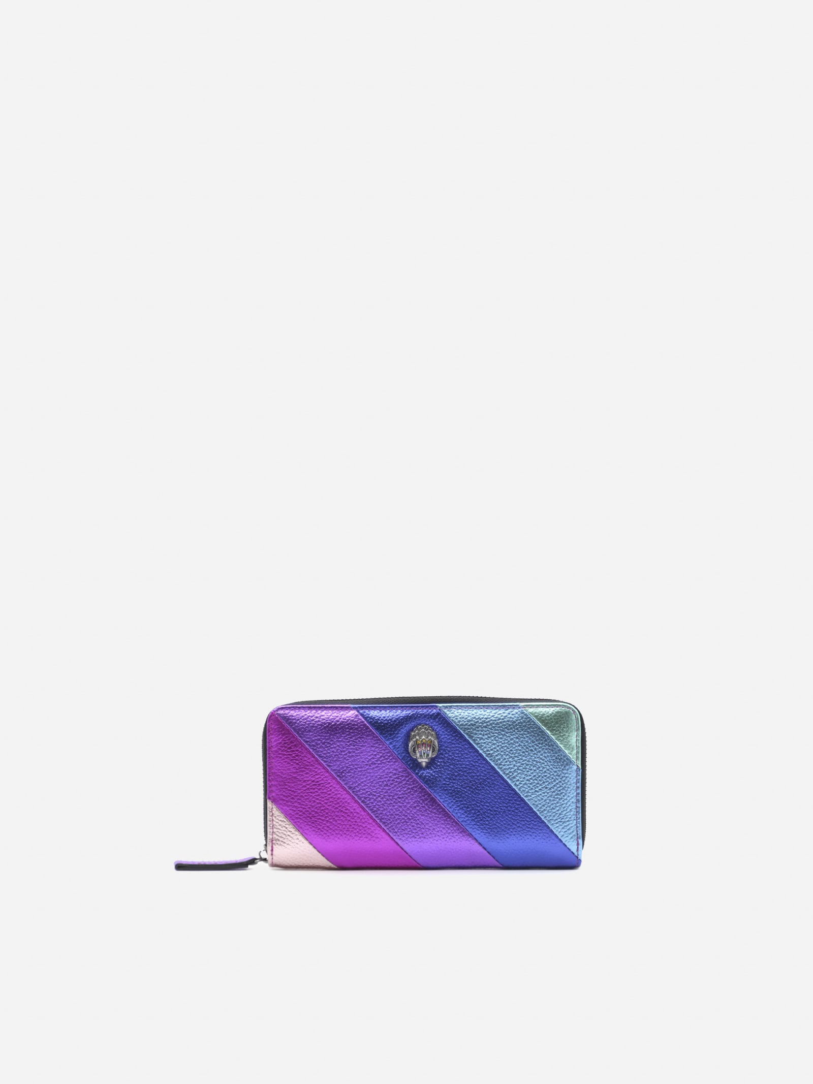 Kurt Geiger Leather Wallet With Multicolor Striped Pattern