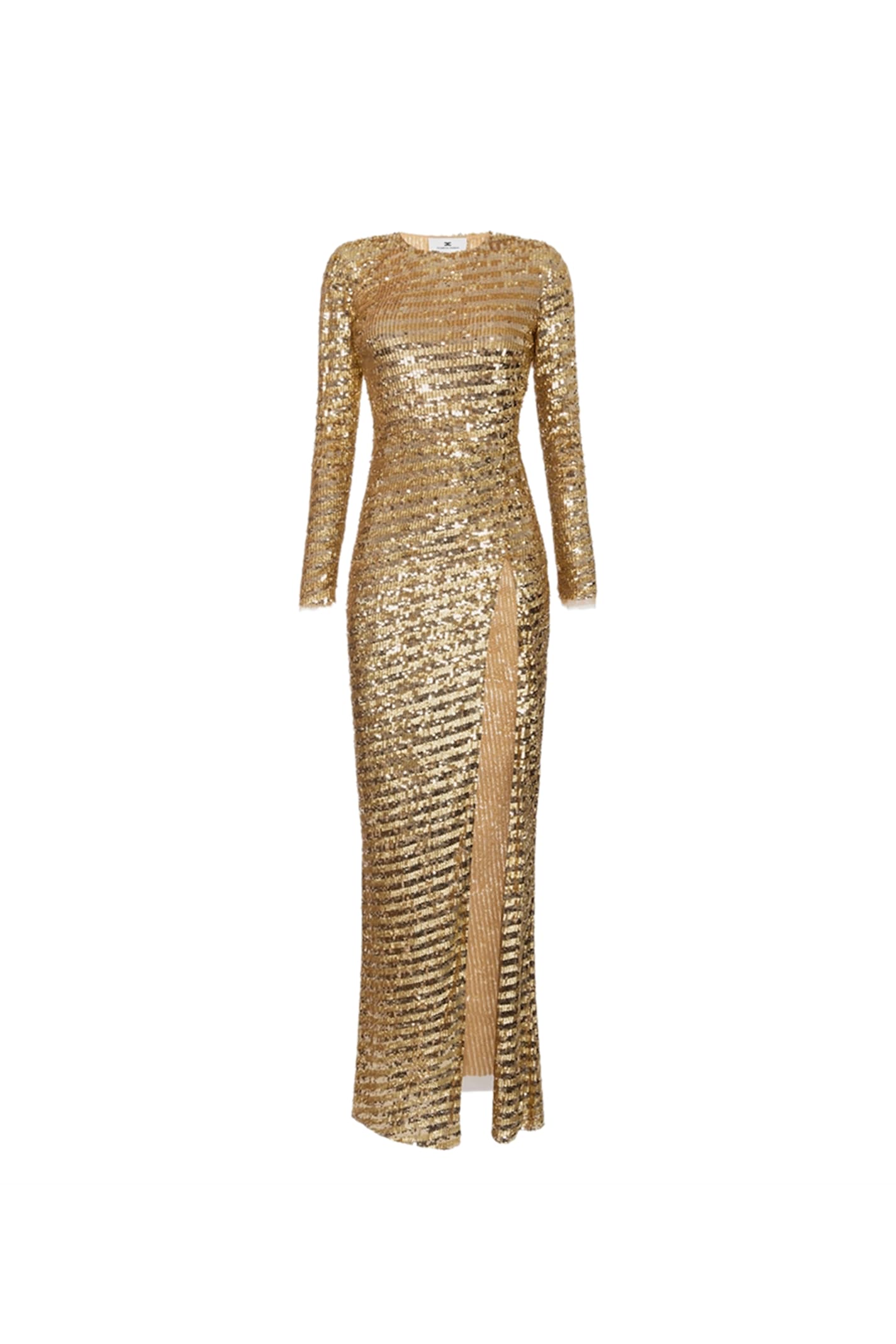 Shop Elisabetta Franchi Dress In Golden