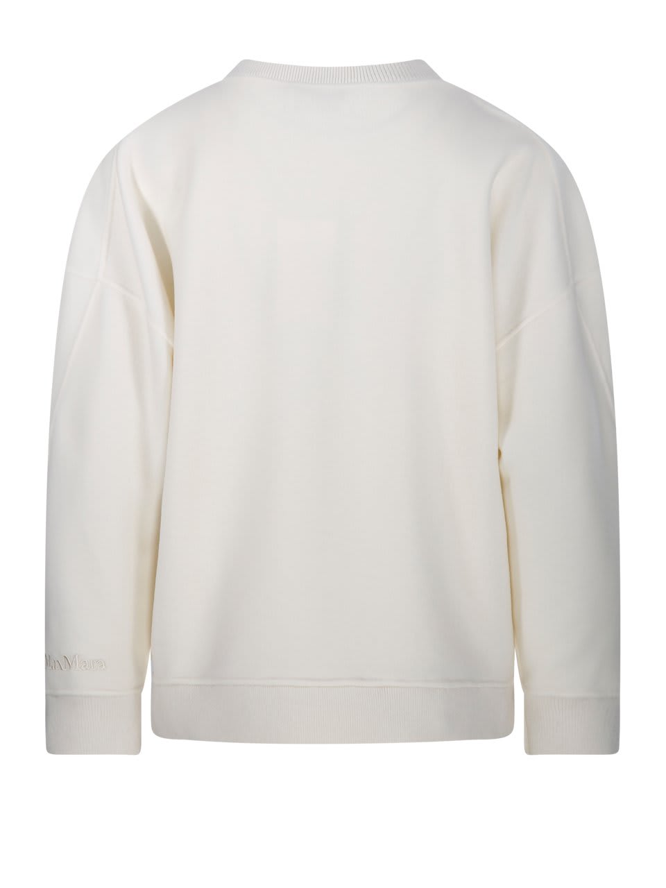 Max Mara Logo Embroidered Crewneck Jumper In White