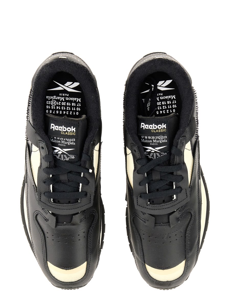 Shop Maison Margiela Leather Sneaker In Black