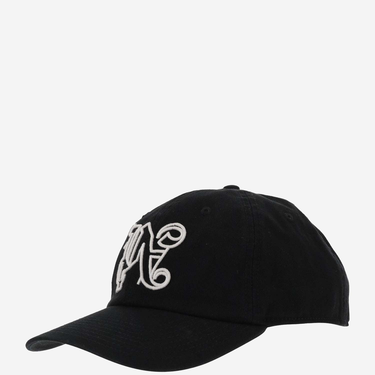 Shop Palm Angels Cotton Baseball Cap With Logo In Black
