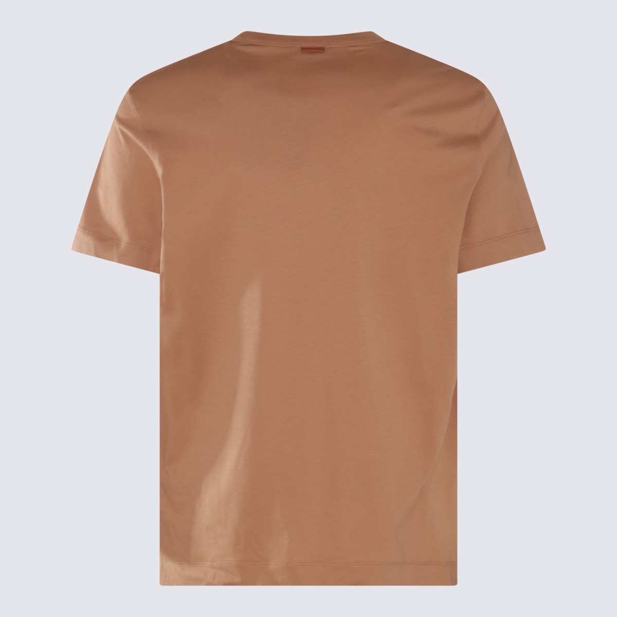 Shop Zegna Camel Brown Cotton T-shirt