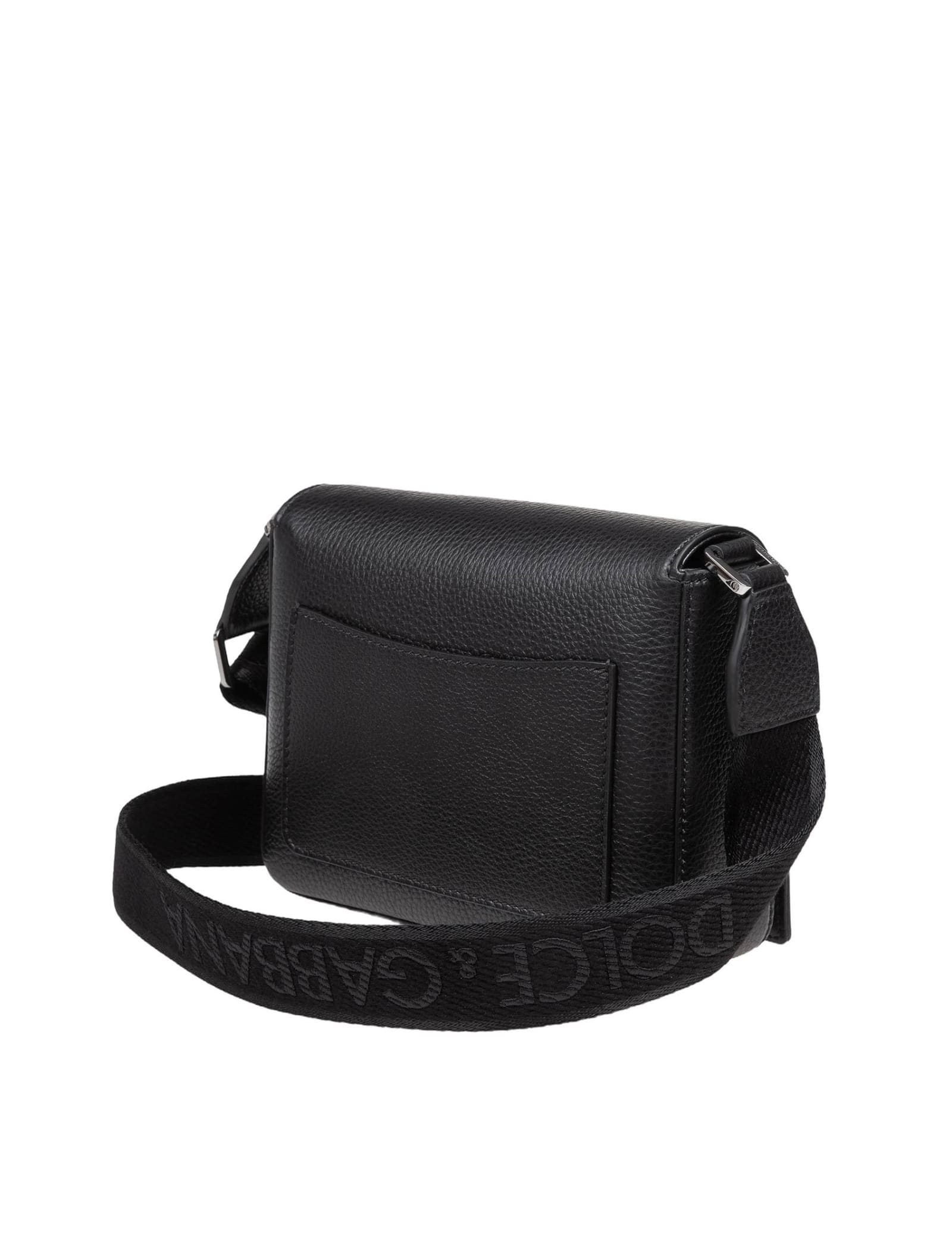 Shop Dolce & Gabbana Black Deer Leather Shoulder Bag