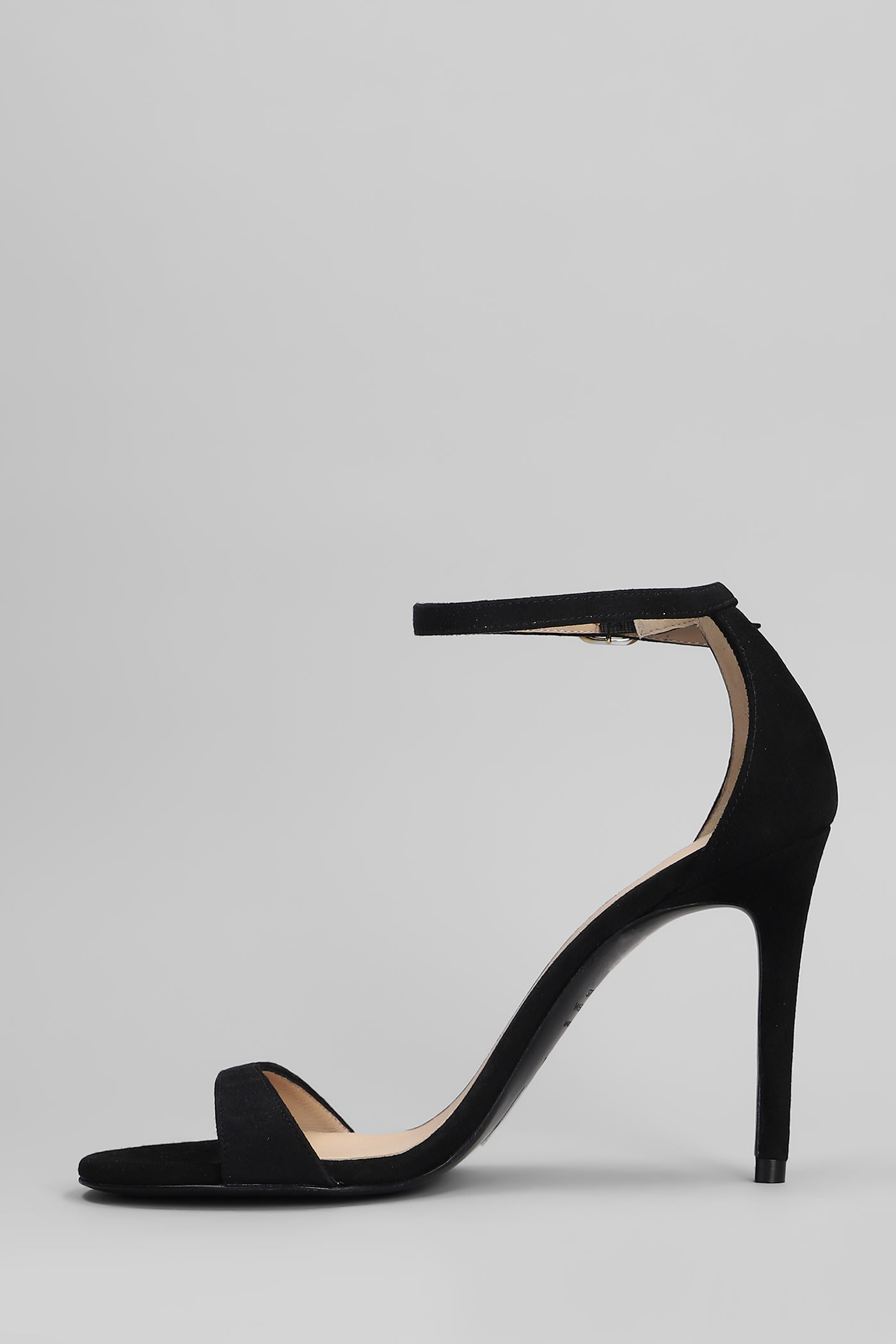 Stuart Weitzman Nudist Ii Sandals In Black Suede In Black