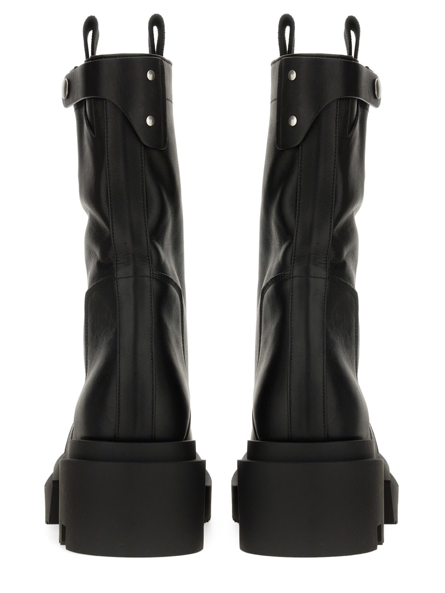 Rick Owens Block Heel Mid-calf Leather Boots In Black