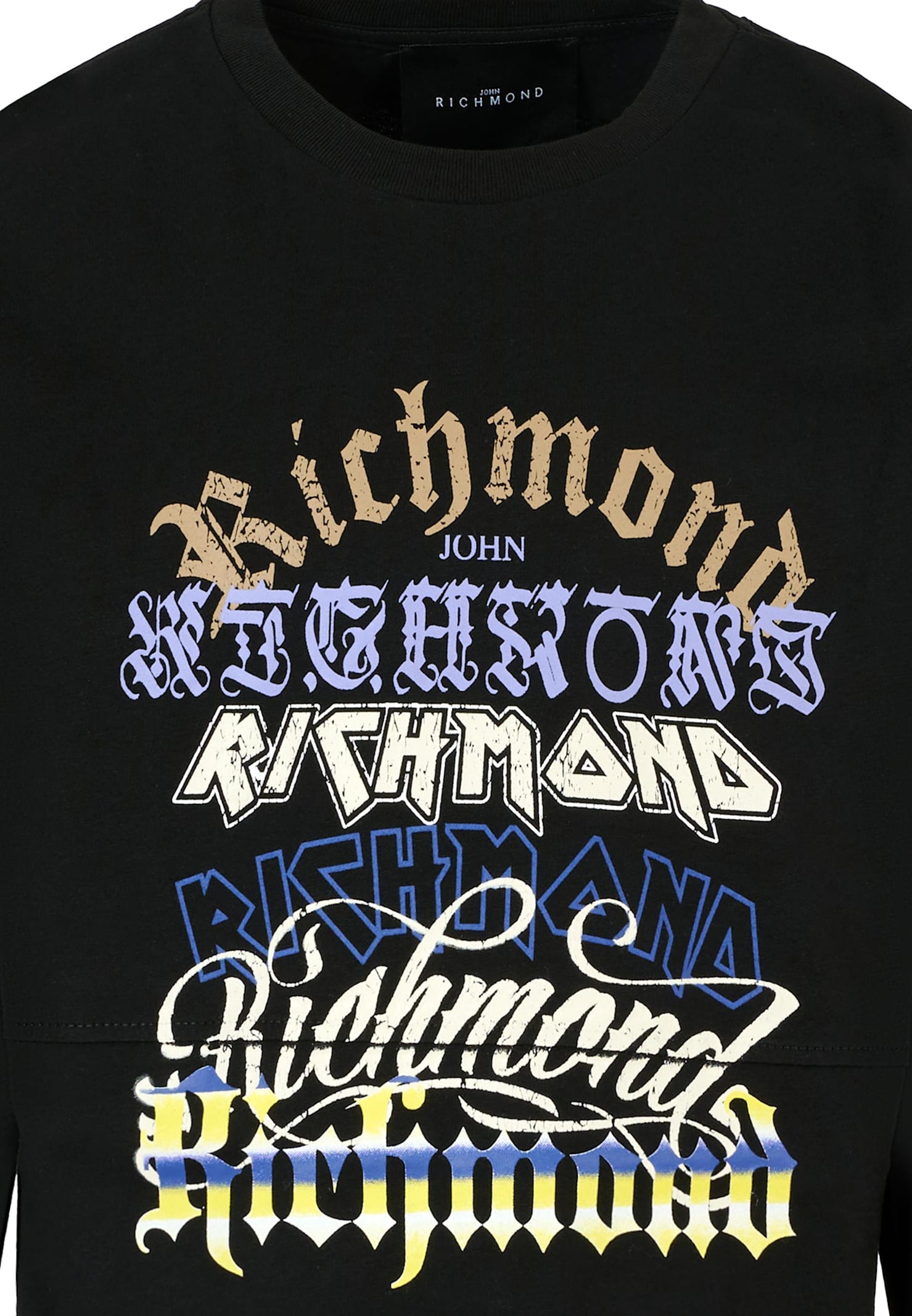 Richmond Black T-shirt For Boy With Logo In Black