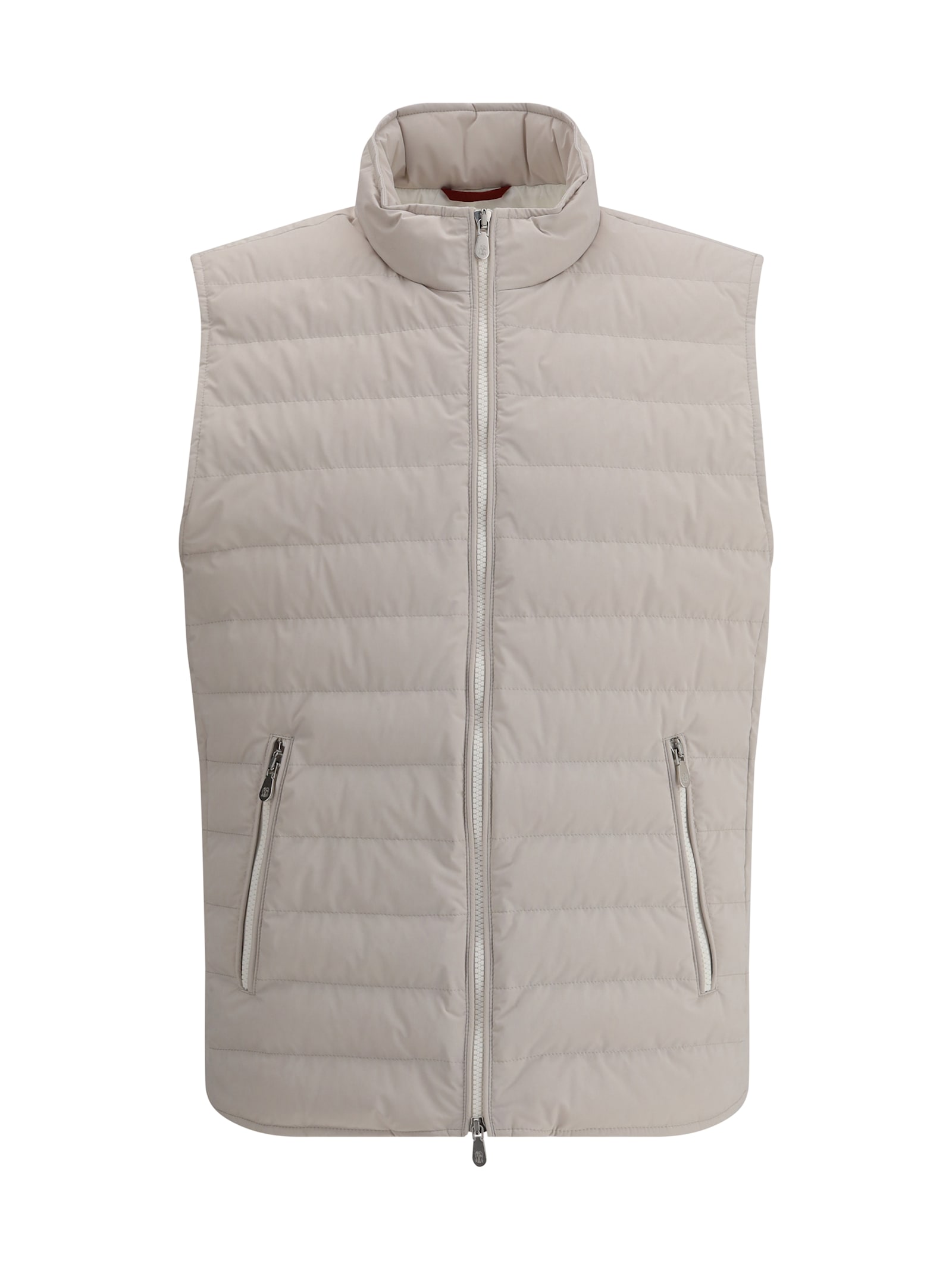 Brunello Cucinelli Quilted High-neck Gilet With Zip In White