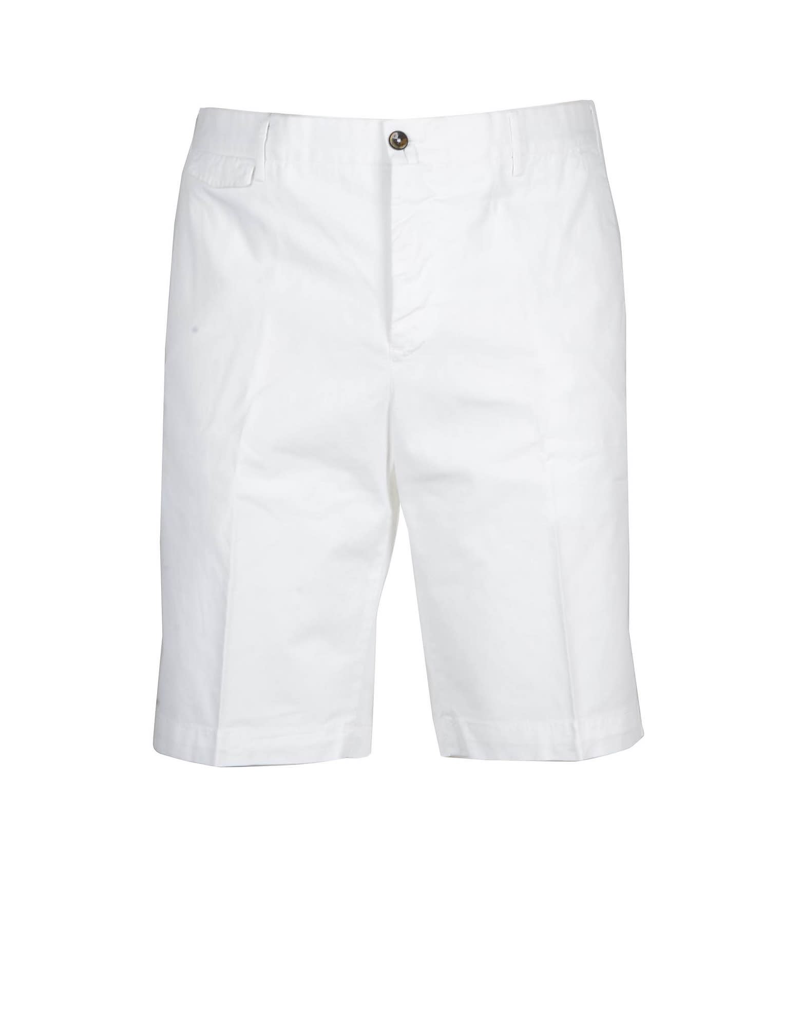 PT01 Mens White Bermuda Shorts