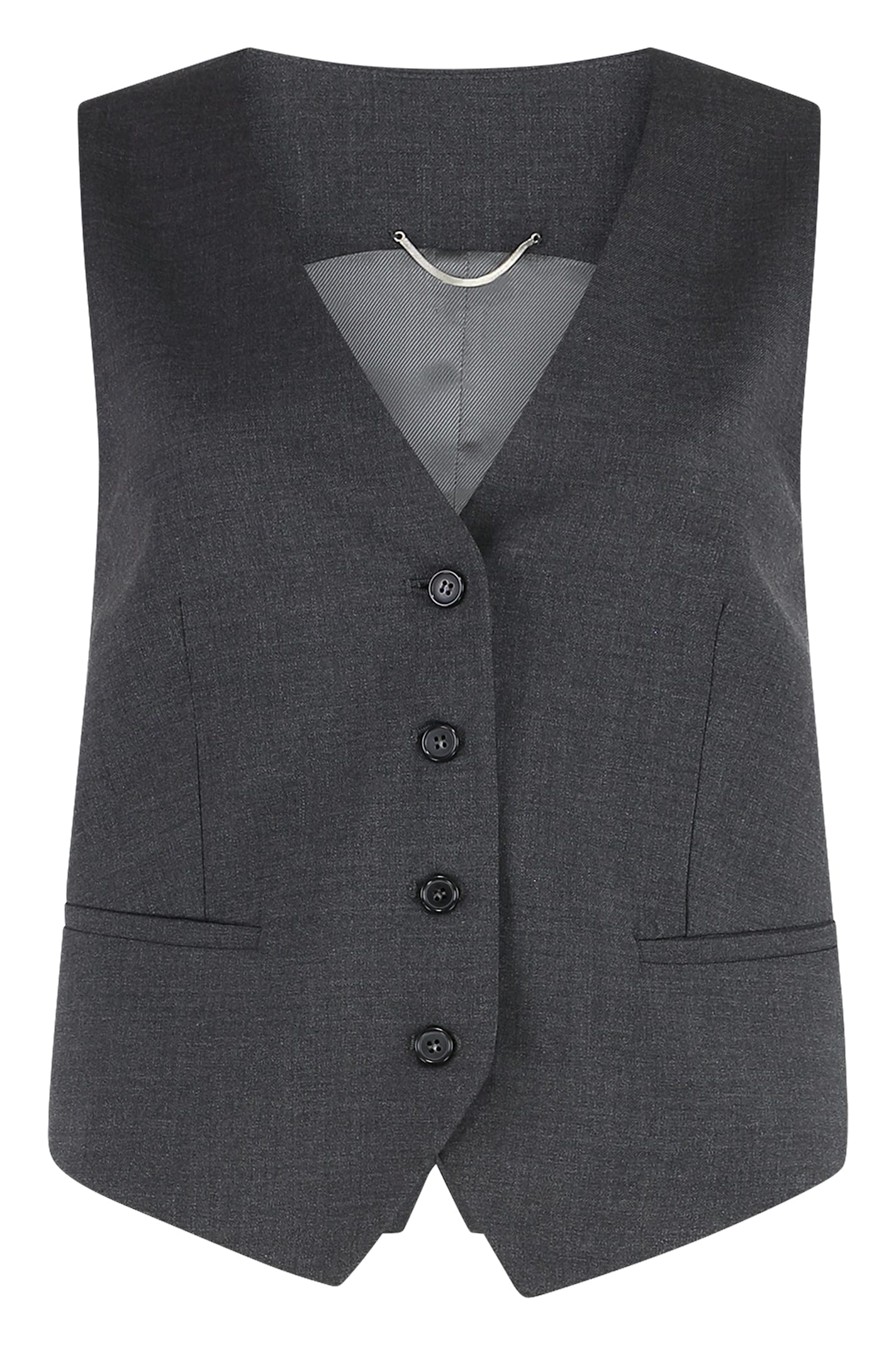 Virgin Wool Single-breast Waistcoat