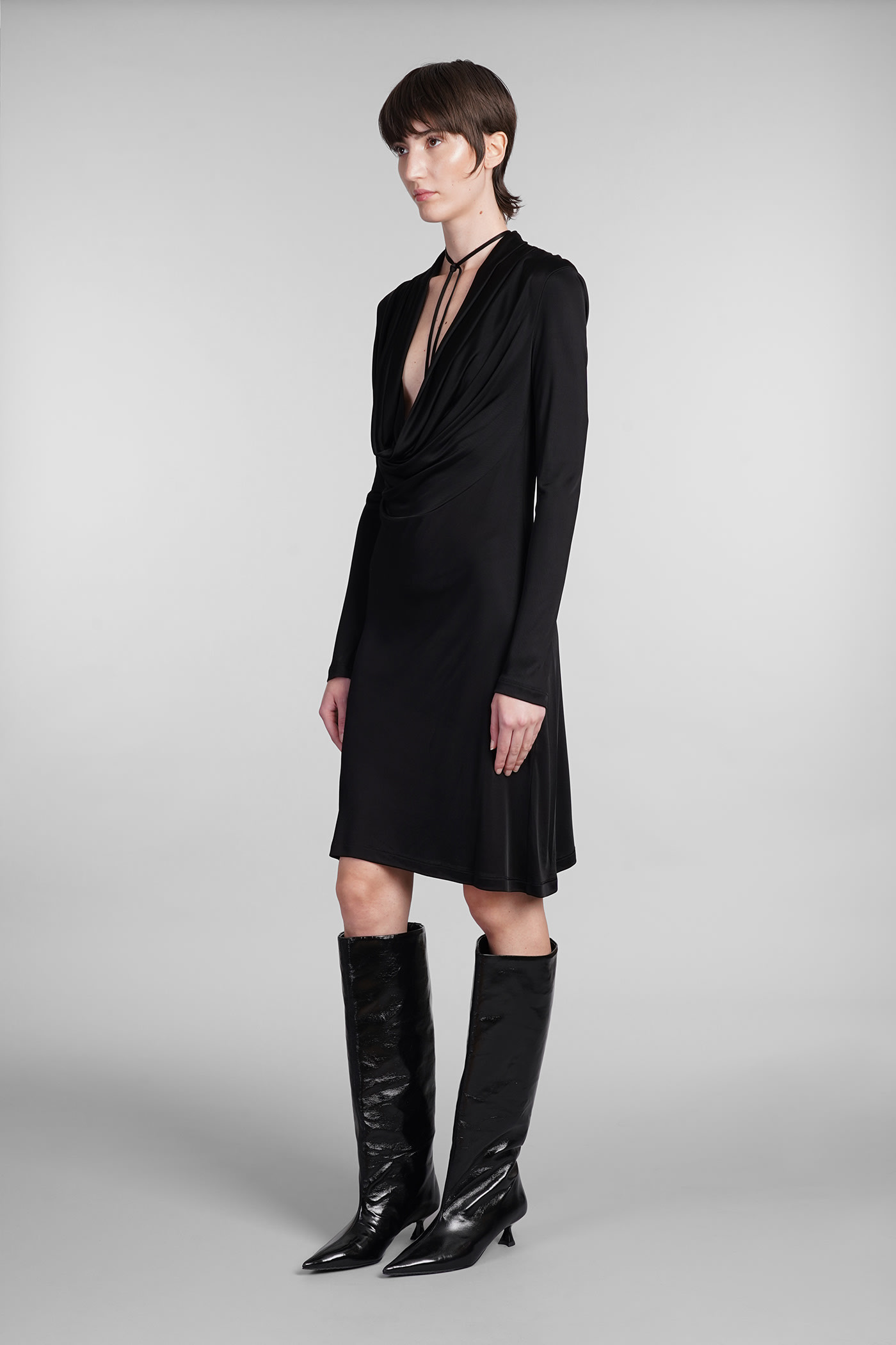 Shop Helmut Lang Dress In Black Viscose