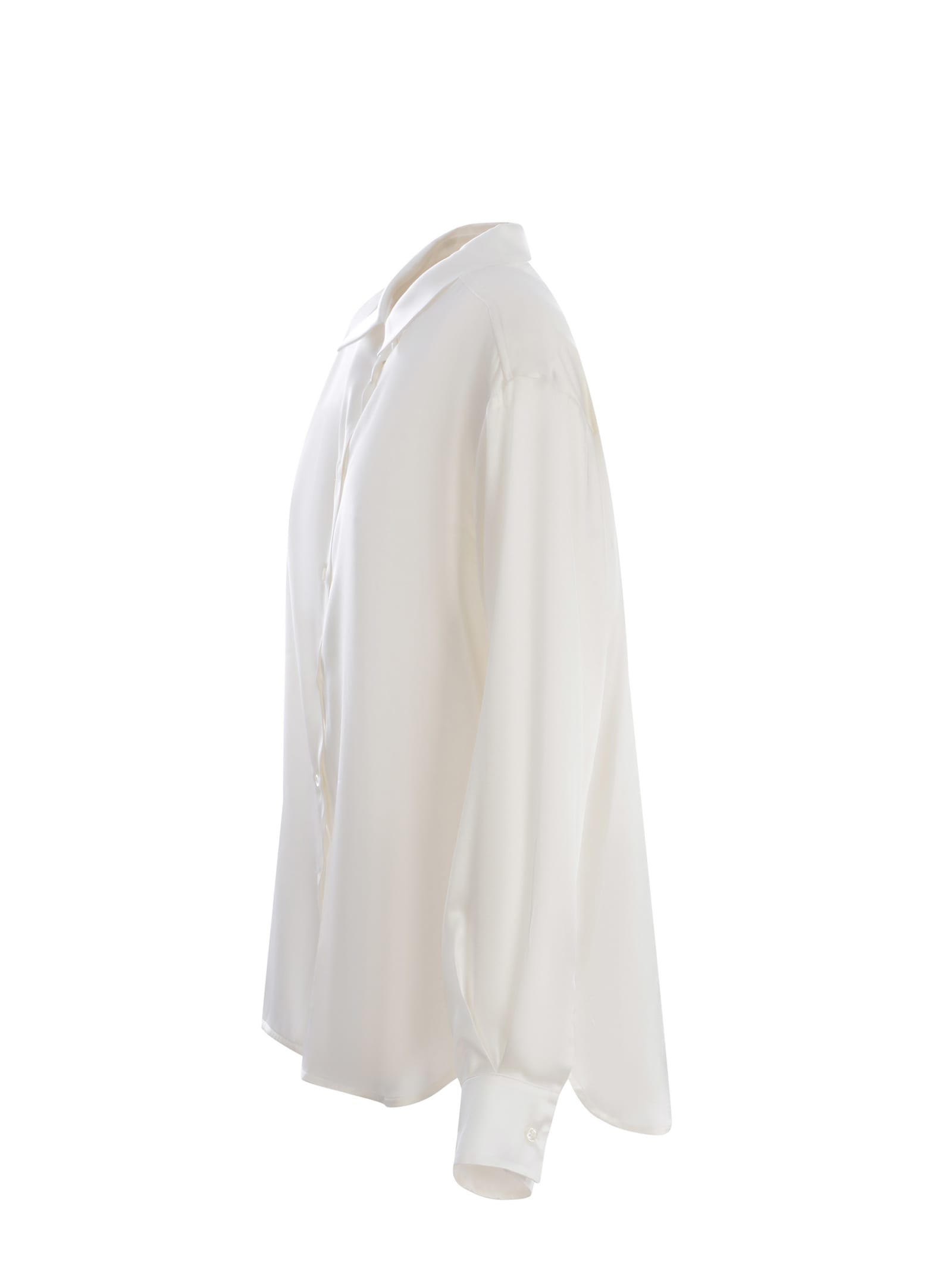 Shop Manuel Ritz Shirt  Made Of Silk In White