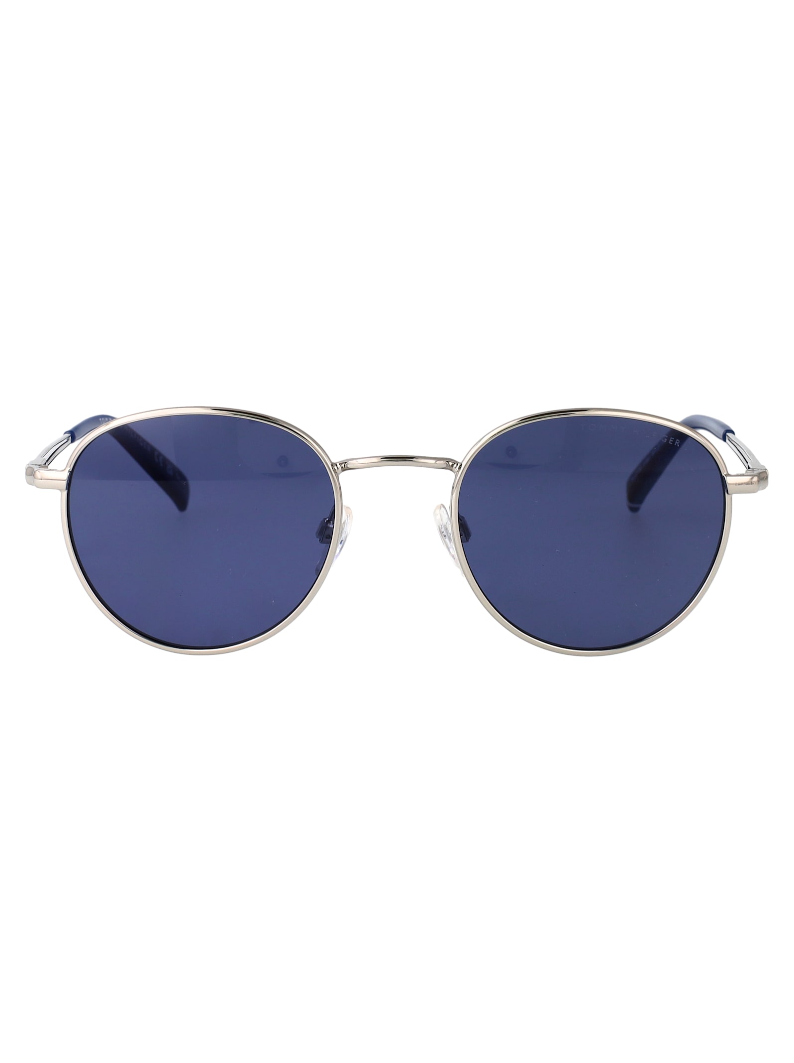 Tommy Hilfiger Palladium Stainless Steel Sunglasses In Blue