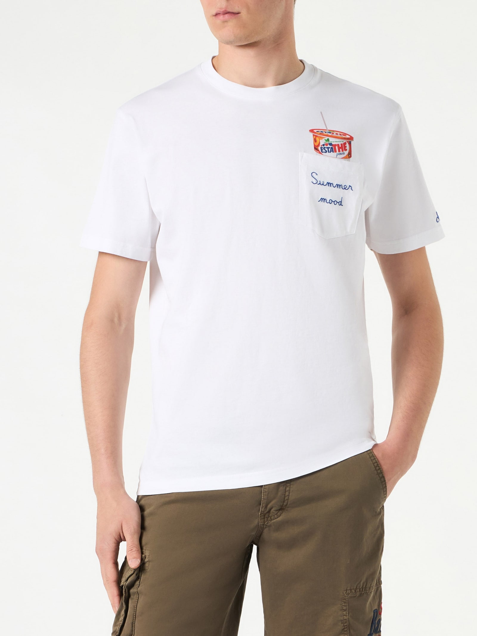 MC2 SAINT BARTH MAN COTTON T-SHIRT WITH ESTATHÉ PRINT ESTATHE® SPECIAL EDITION