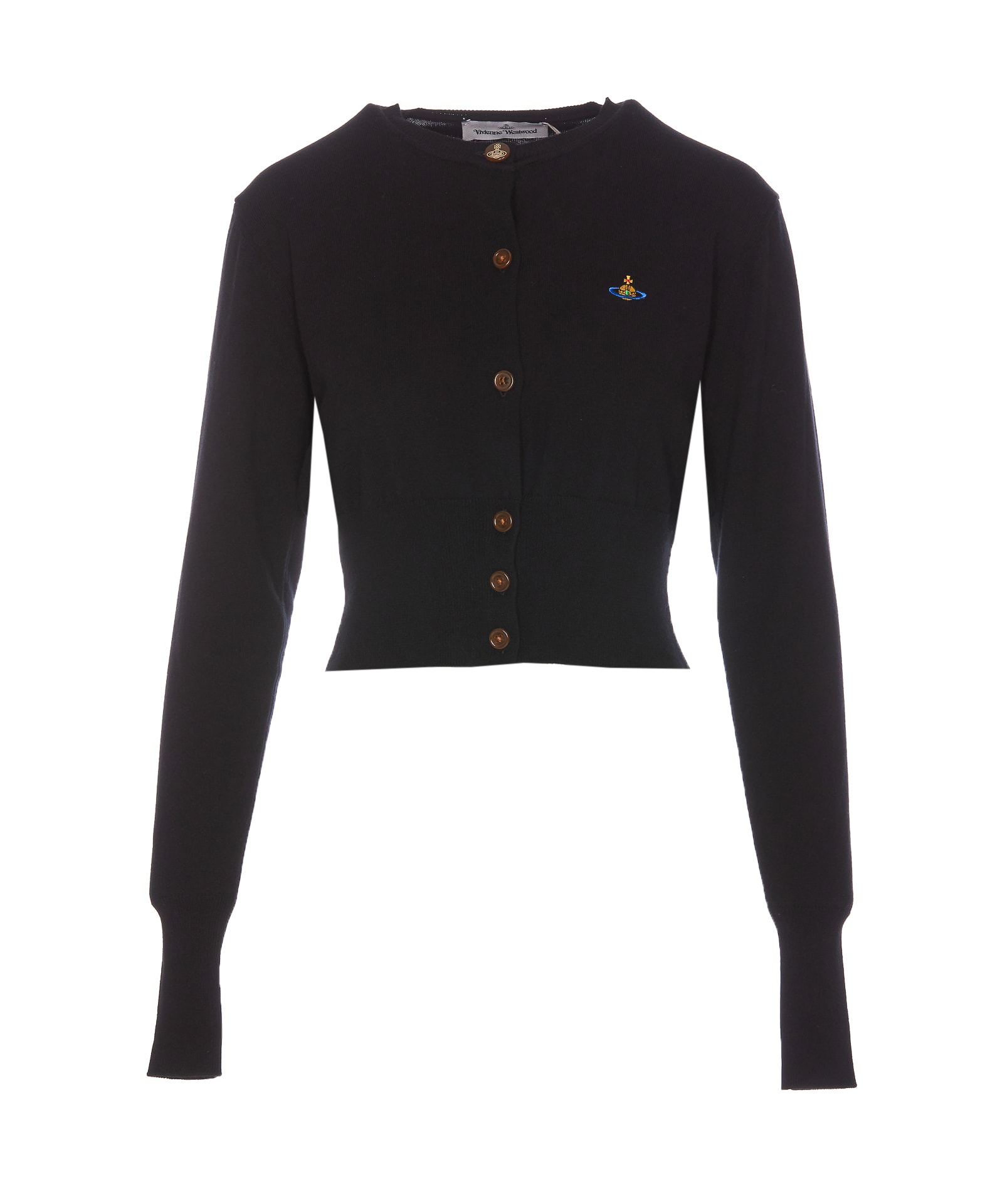 Shop Vivienne Westwood Bea Cropped Cardigan In Black