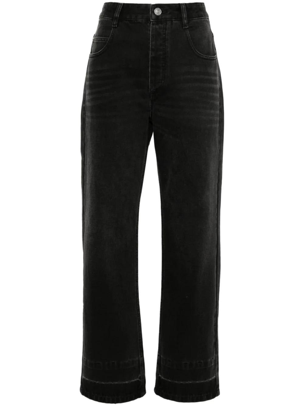 Shop Isabel Marant Irina Straight-leg Jeans In Faded Black