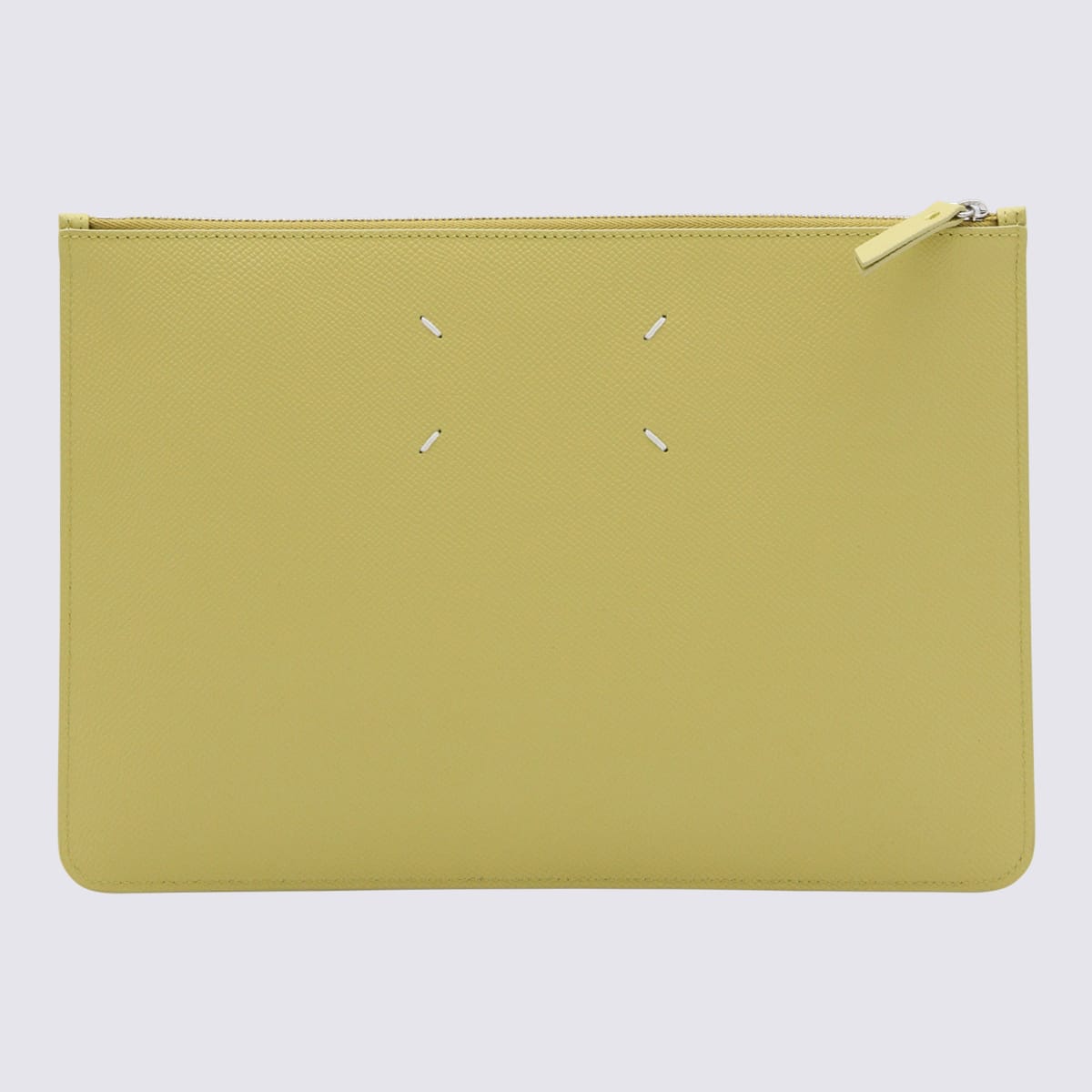 Shop Maison Margiela Ywllow Leather Pouch In Cèdro