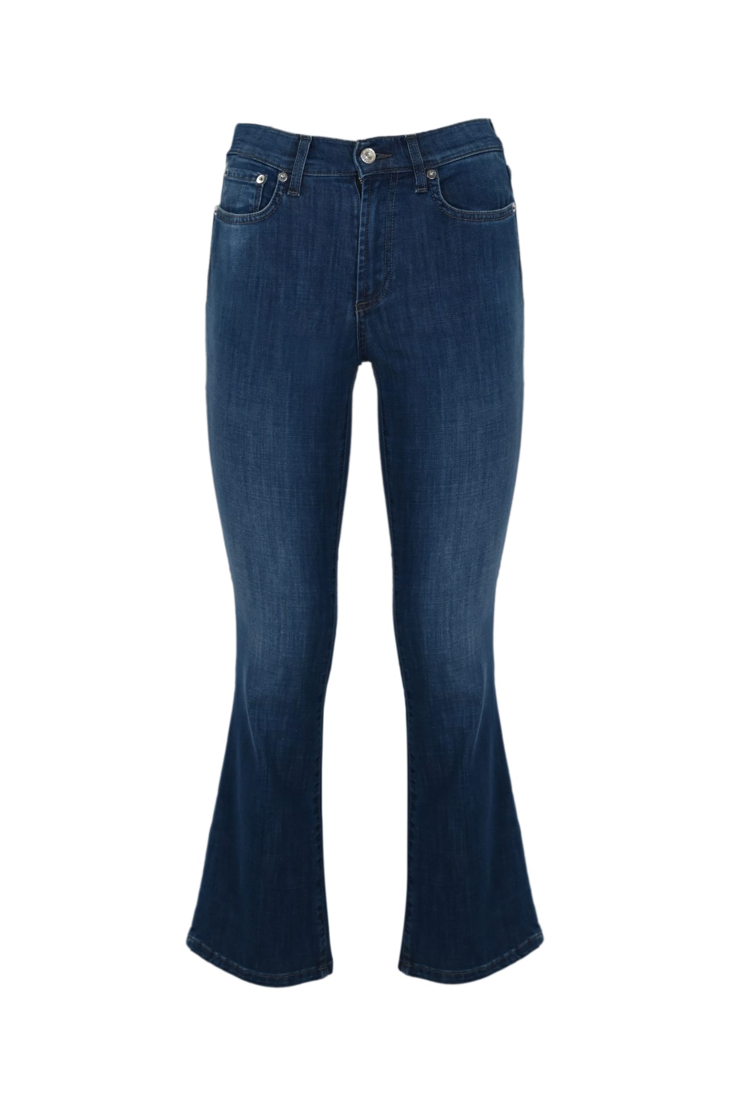 Roy Rogers Flare Cropped Jeans In Dark Wash