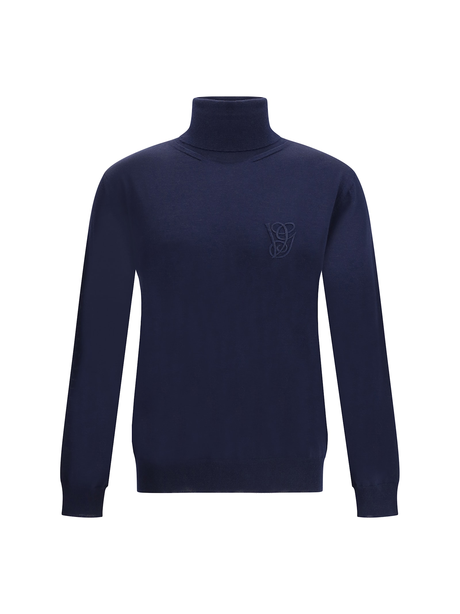 Valentino Virgin Wool Turtleneck Sweater In Blue