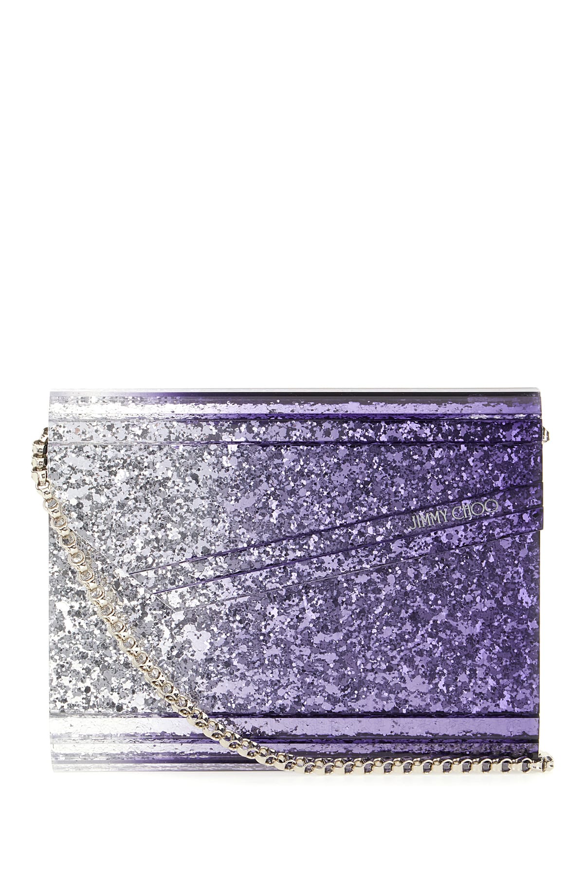 Shop Jimmy Choo Multicolor Fabric And Pvc Candy Clutch In Tanzanite