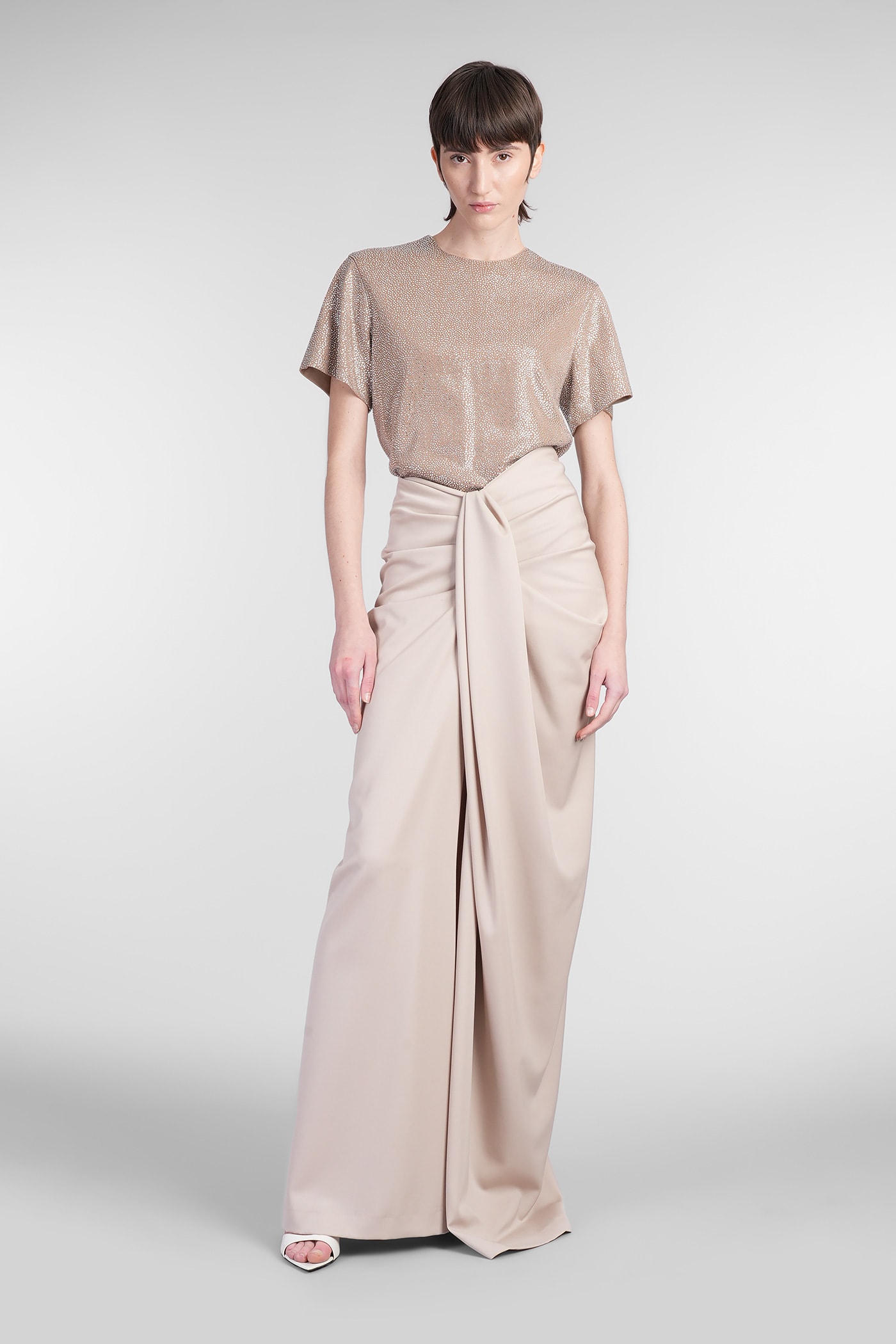 Giuseppe Di Morabito Crystal-embellished T-shirt In Beige