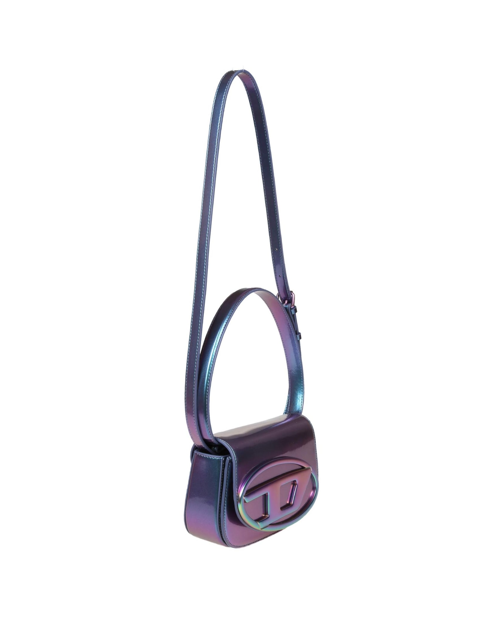 Shop Diesel 1dr Shoulder Bag In Multicolored Iridescent Leather