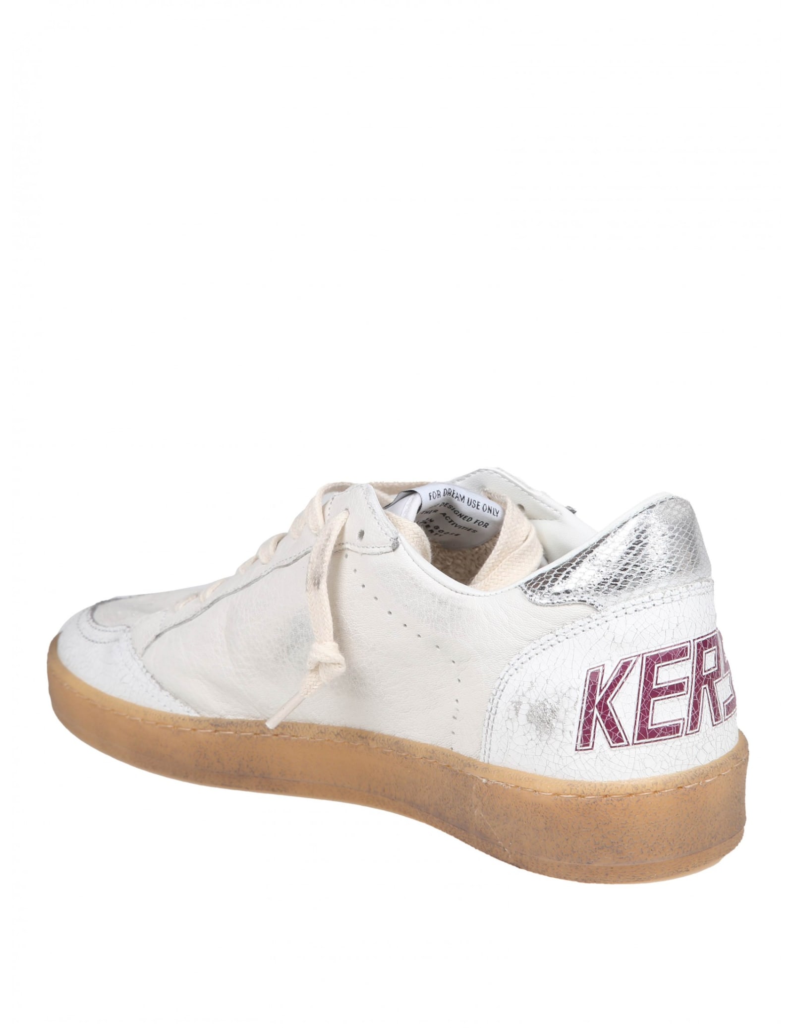 Shop Golden Goose Ball Star In White And Green Nappa