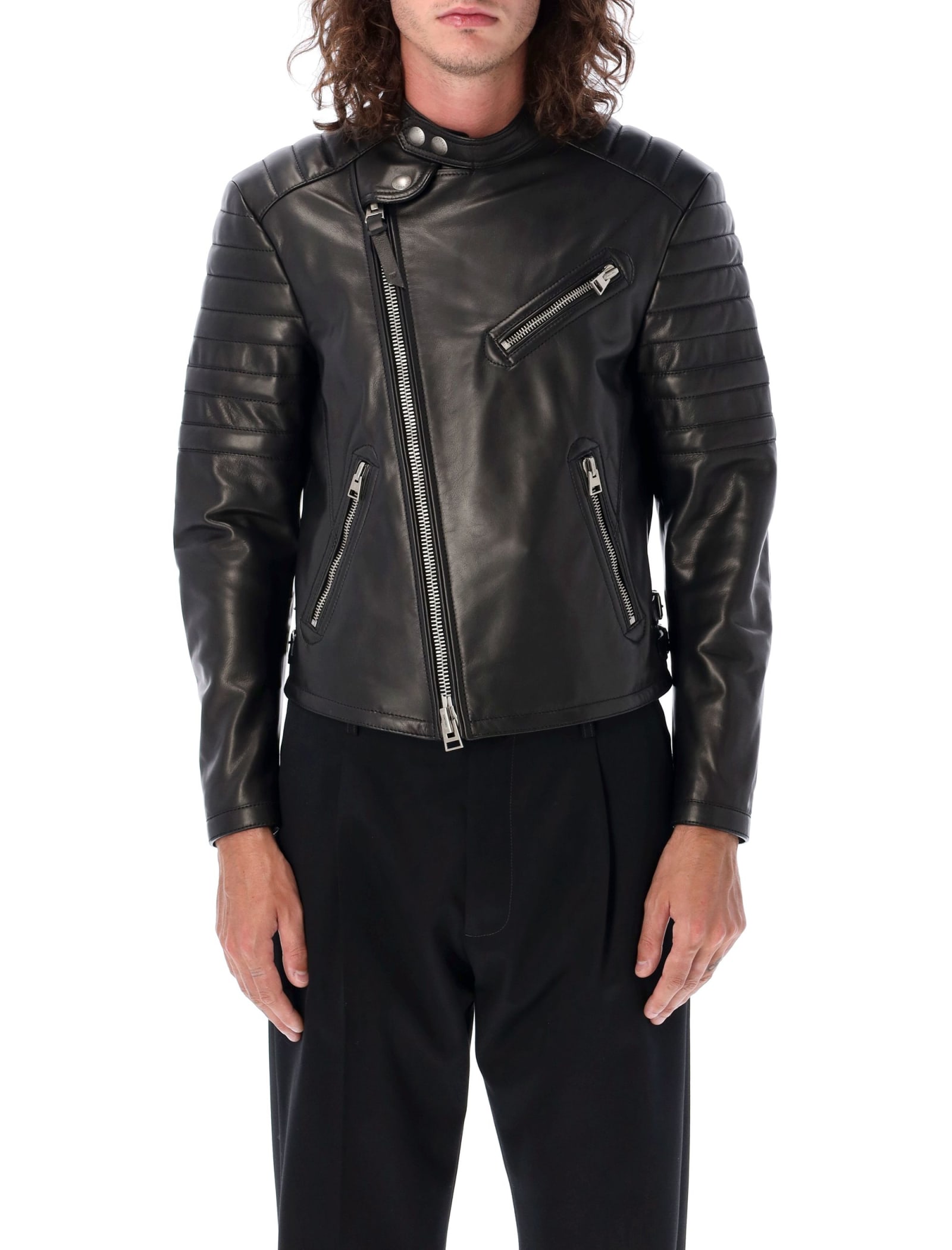 Tom Ford Leather Icon Biker Jacket In Black | ModeSens