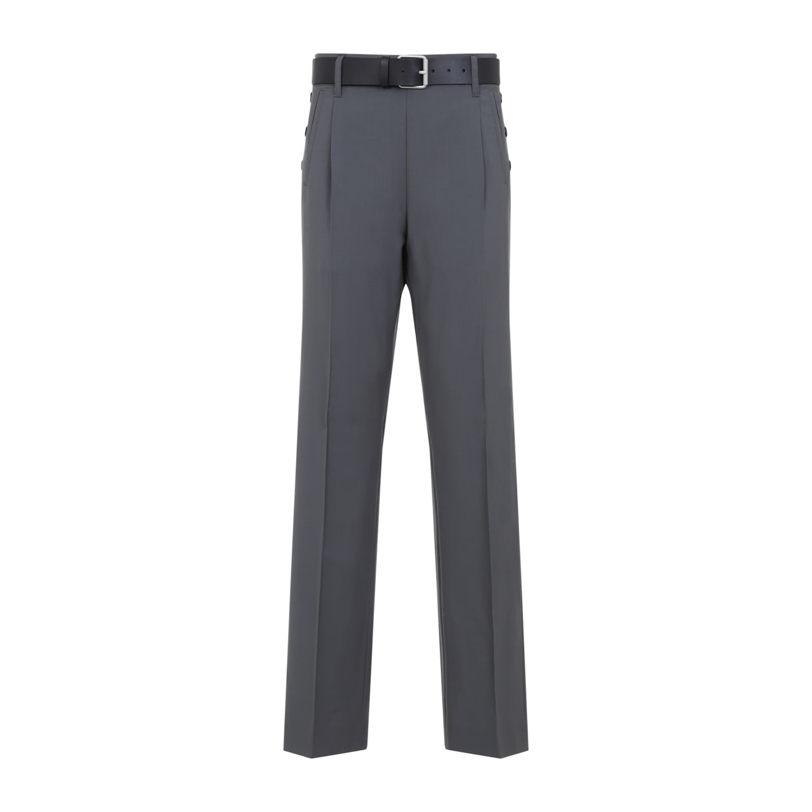 Moschino Cotton Pants With Belt Loops And Button Detailing In Grigio