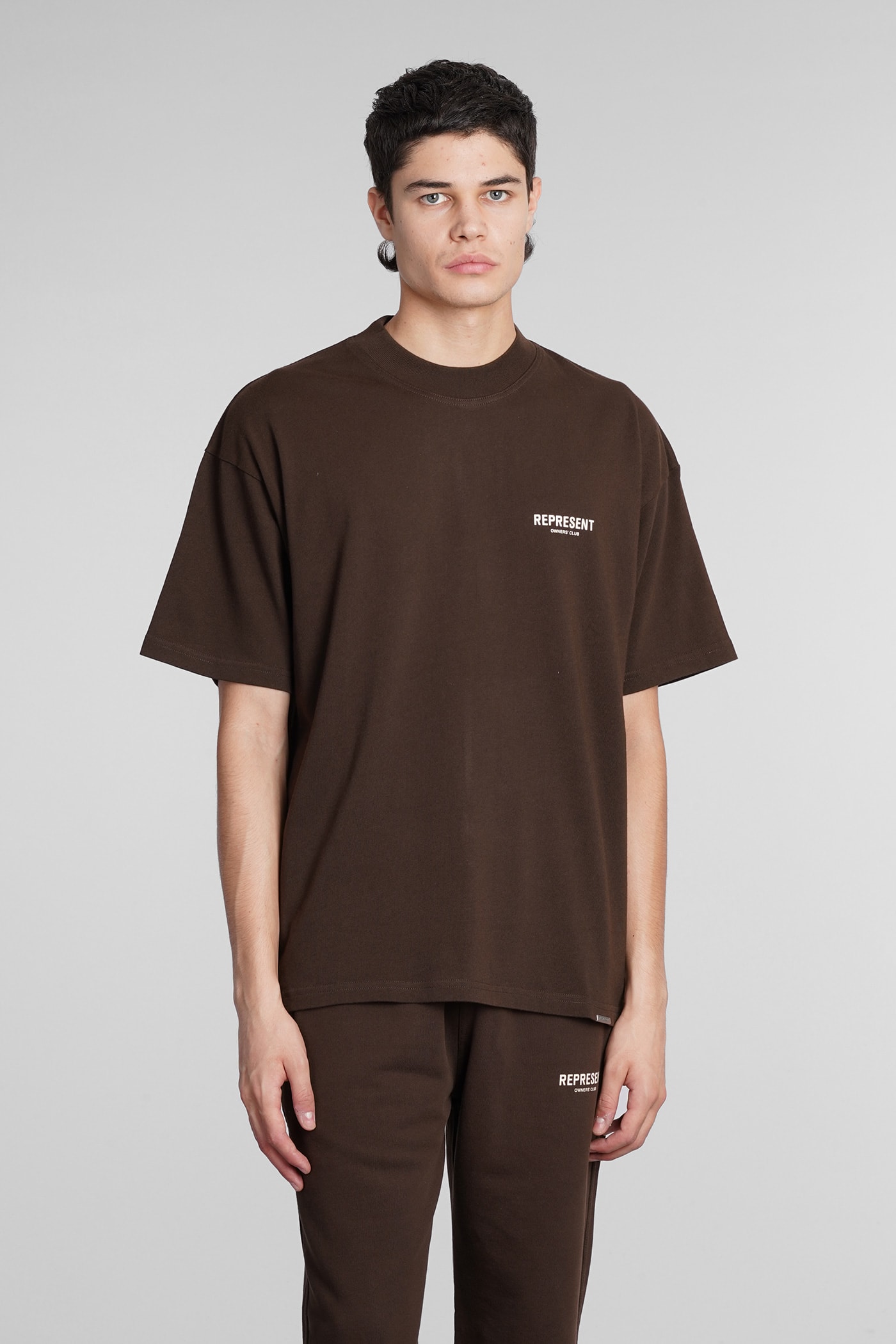 REPRESENT T-SHIRT IN BROWN COTTON