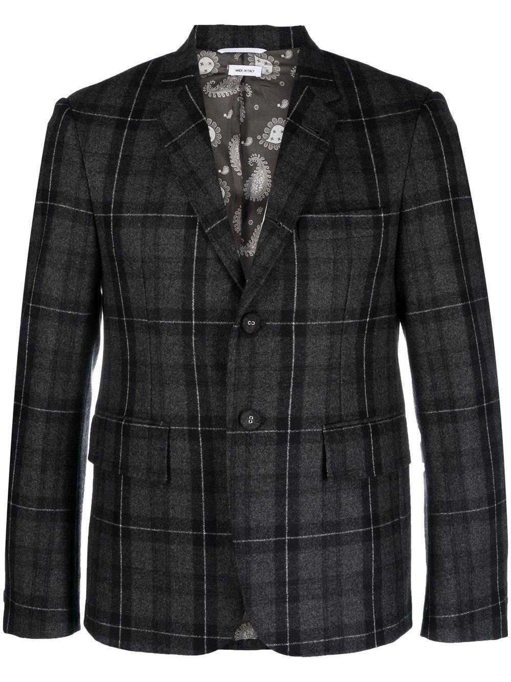 THOM BROWNE FLANNEL BUTTON-UP JACKET