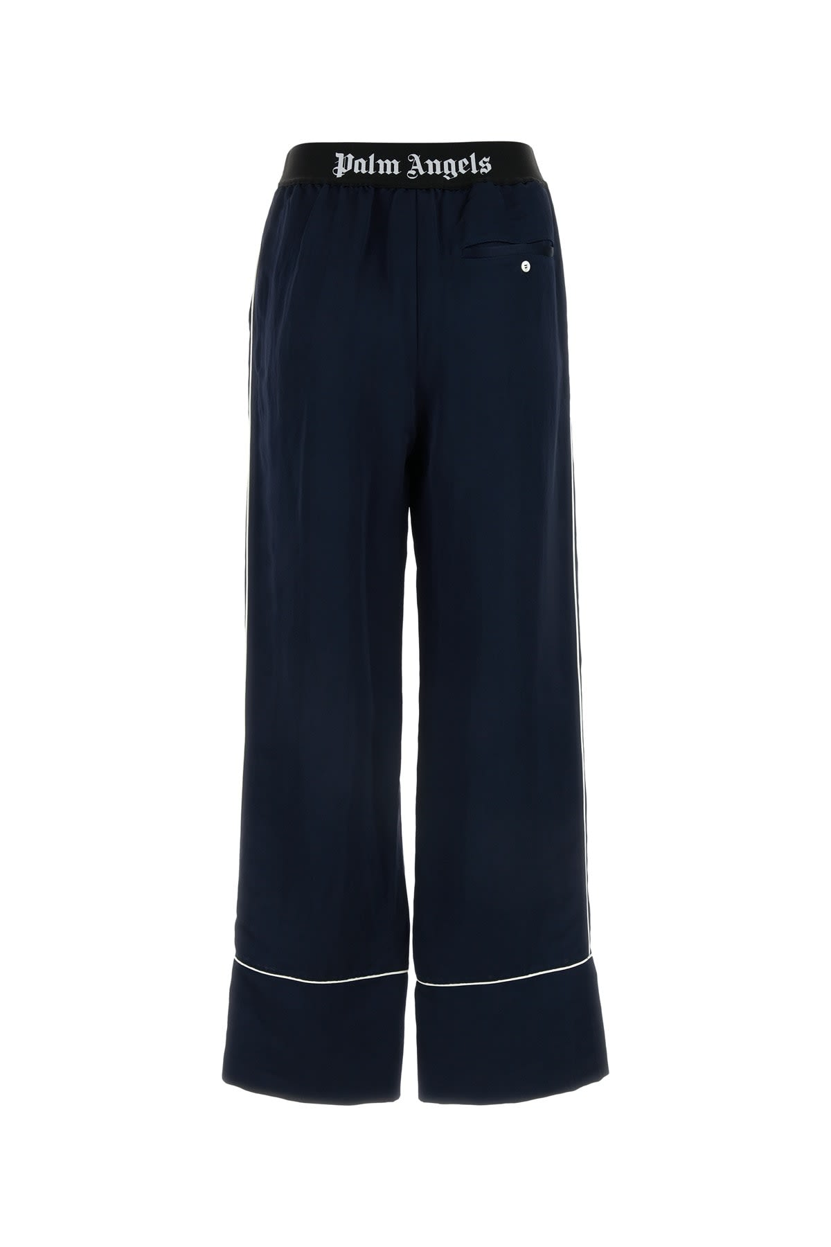 Shop Palm Angels Pantaloni In Navyblueblack