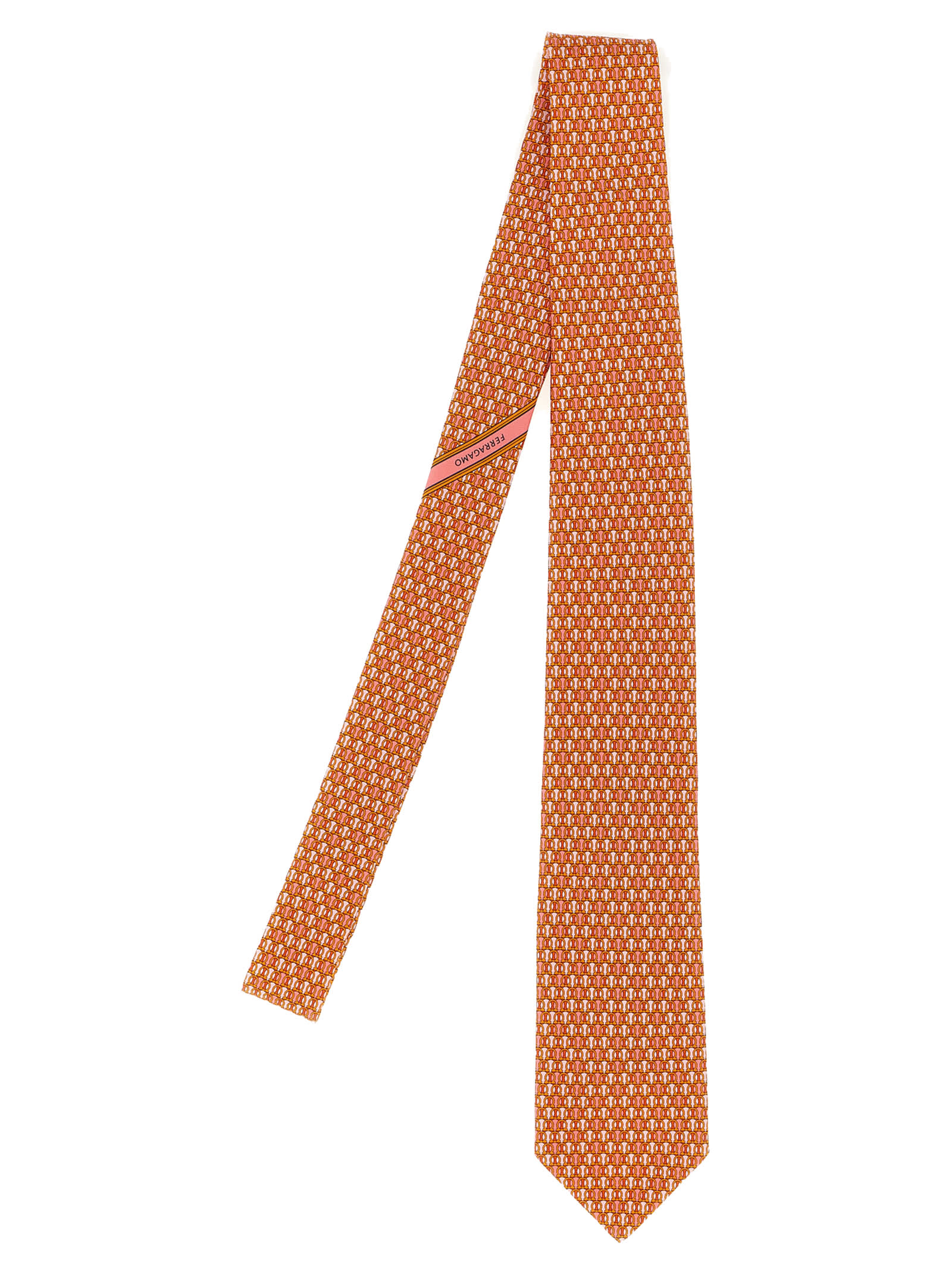 Ferragamo Gancini Polka Dot Print Tie Ties And Papillon Orange In Orange