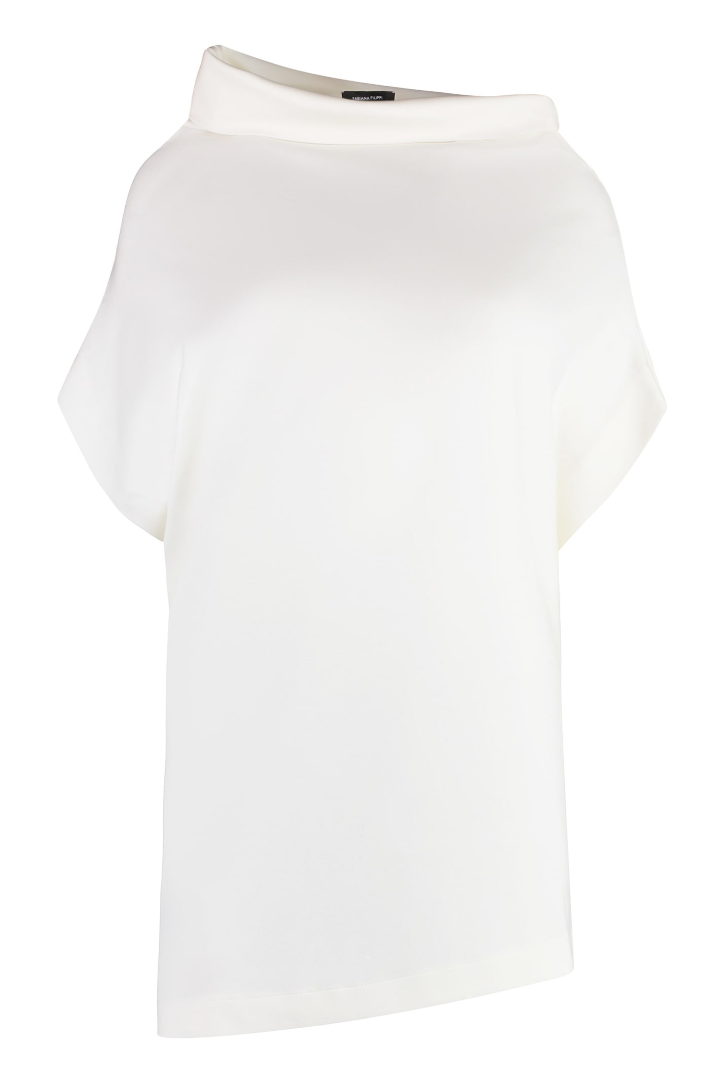 Shop Fabiana Filippi Pleated Jersey Blouse In White