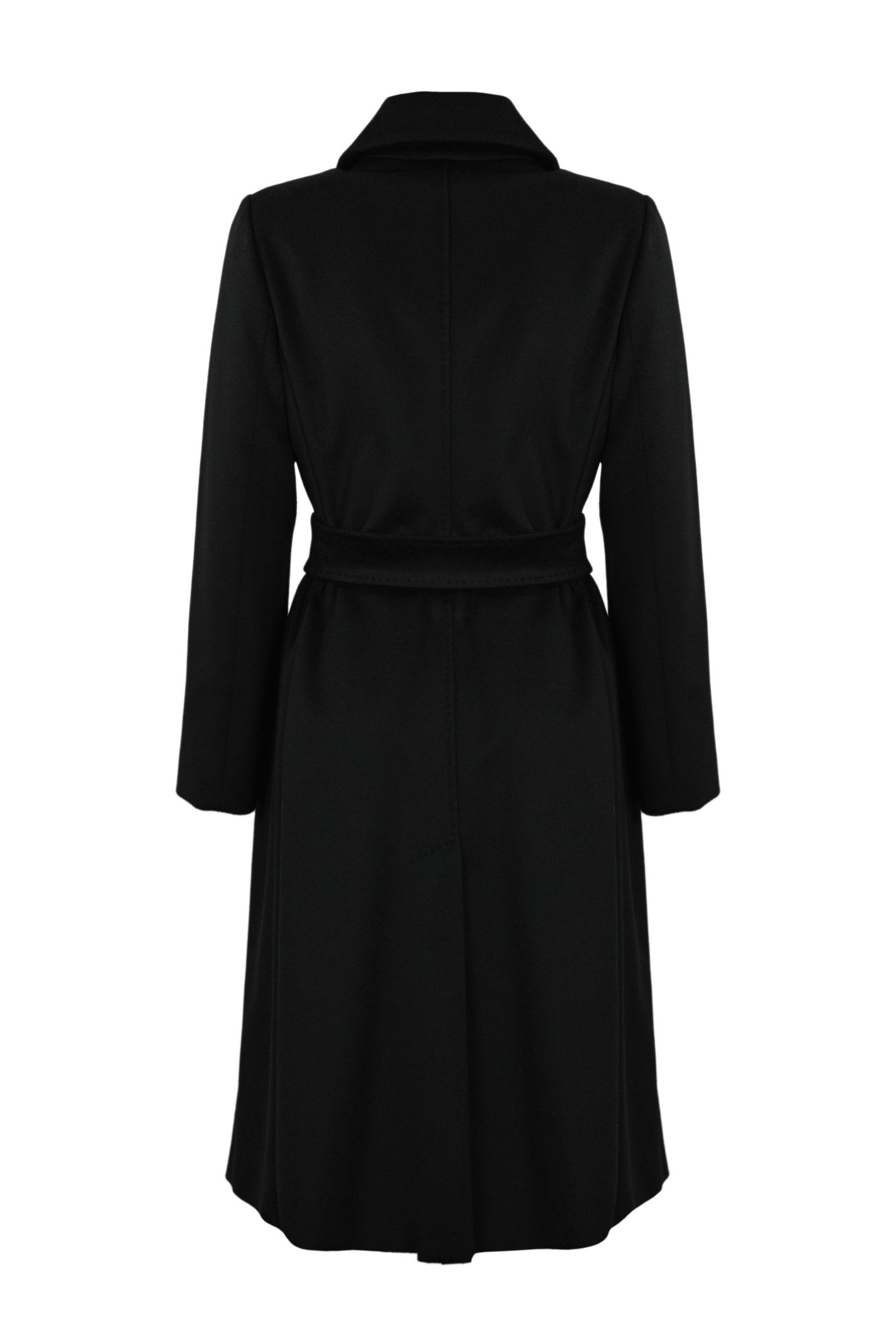 Shop Max Mara Bcollag Wool Wrap Coat In Black