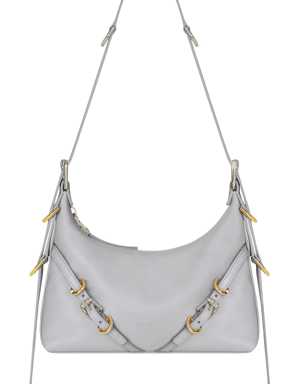 Shop Givenchy Light Grey Mini Voyou Bag
