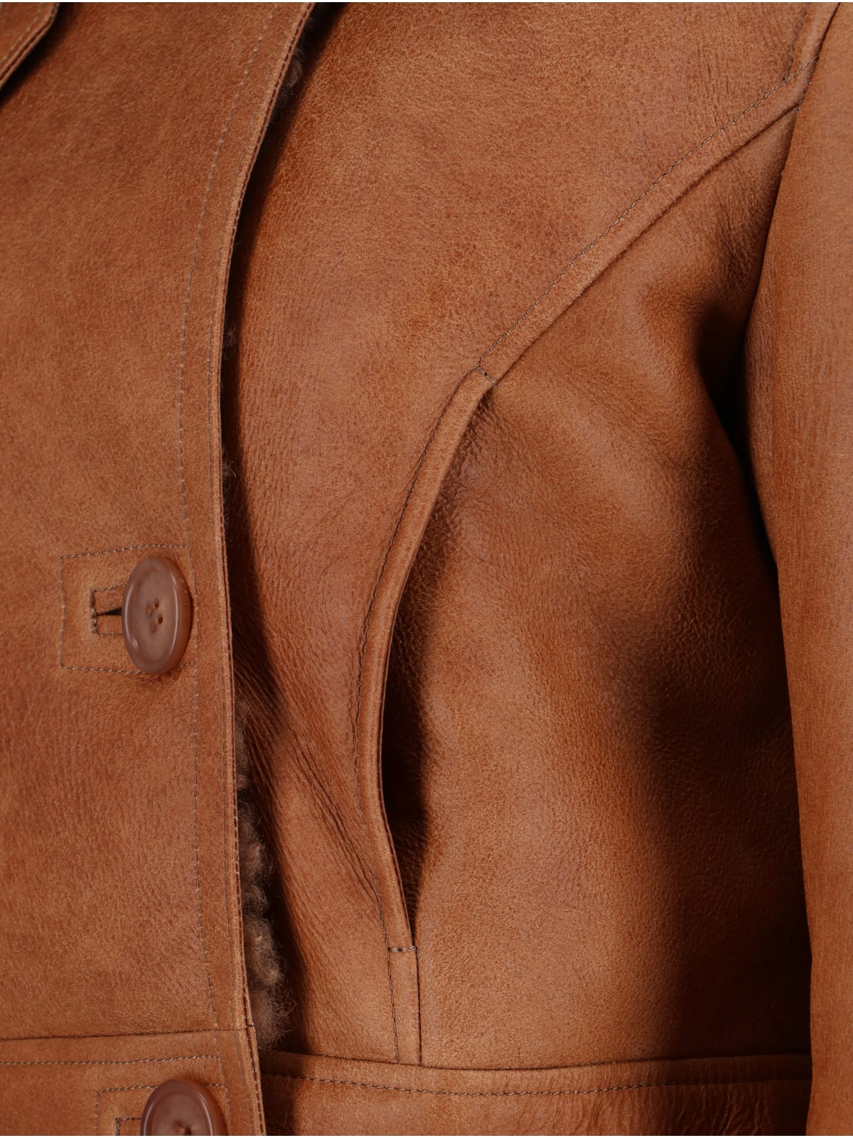 Chloé Cropped Shearling-trimmed Leather Jacket In Brown