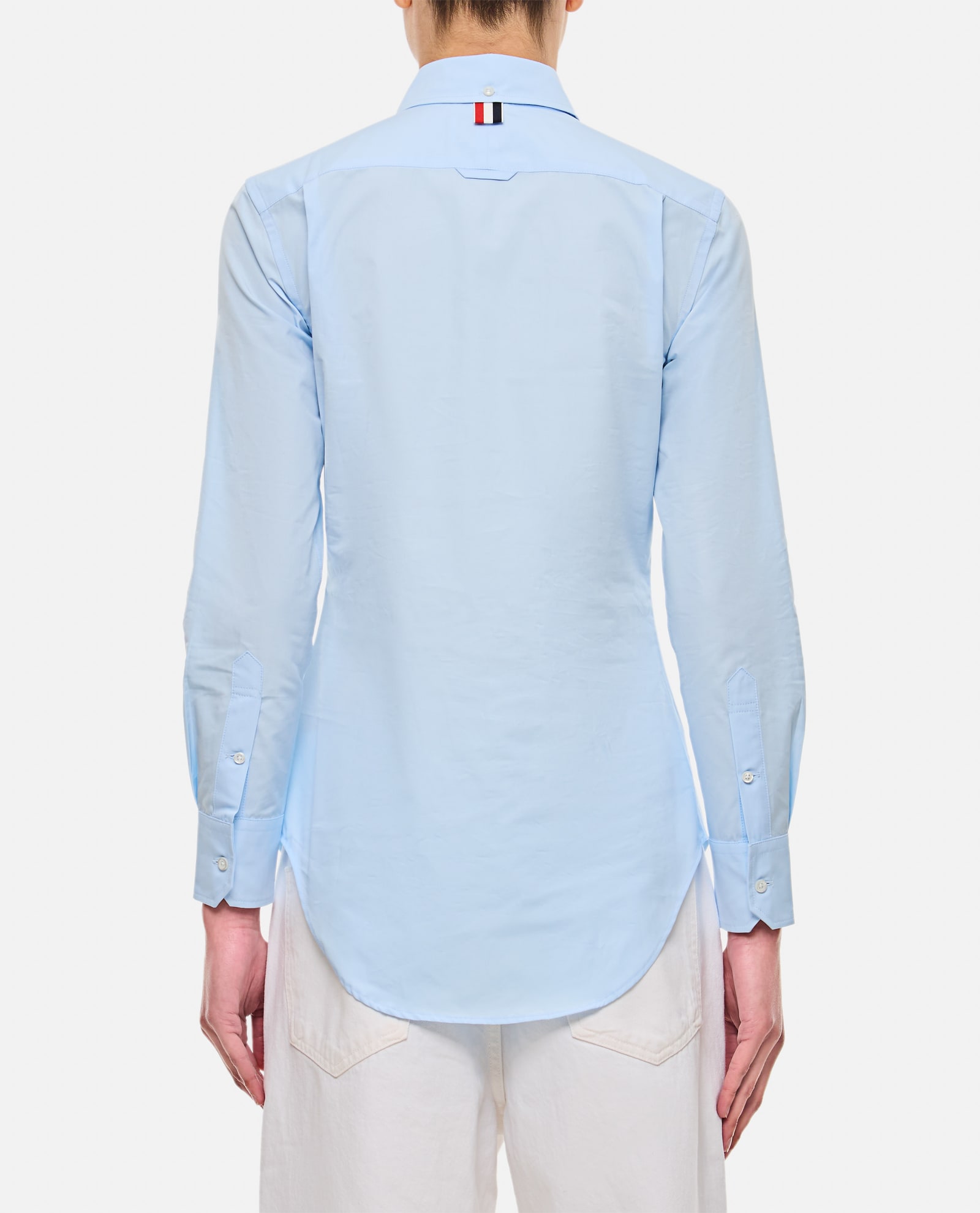 Shop Thom Browne Classic Point Collar Shirt In Blue