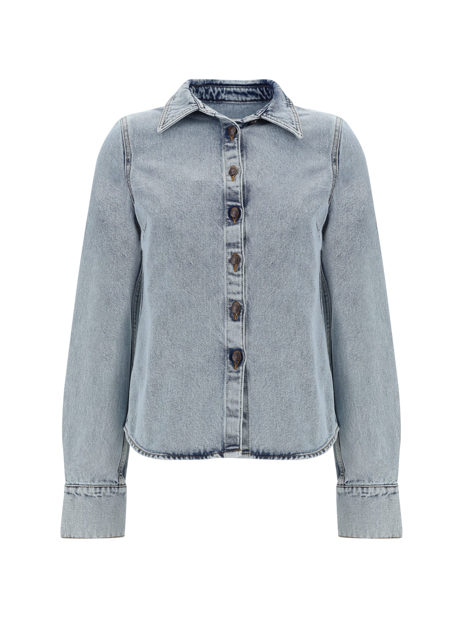 Shop Magda Butrym Denim Shirt In Blue