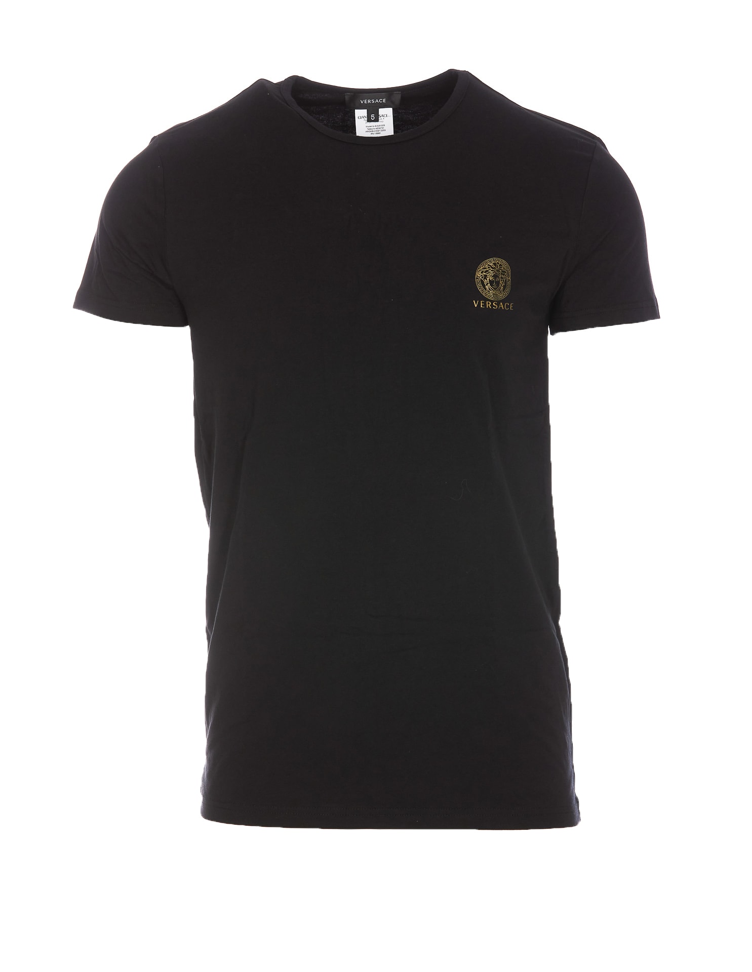 Shop Versace Medusa Bi-pack Underwear T-shirt In Black