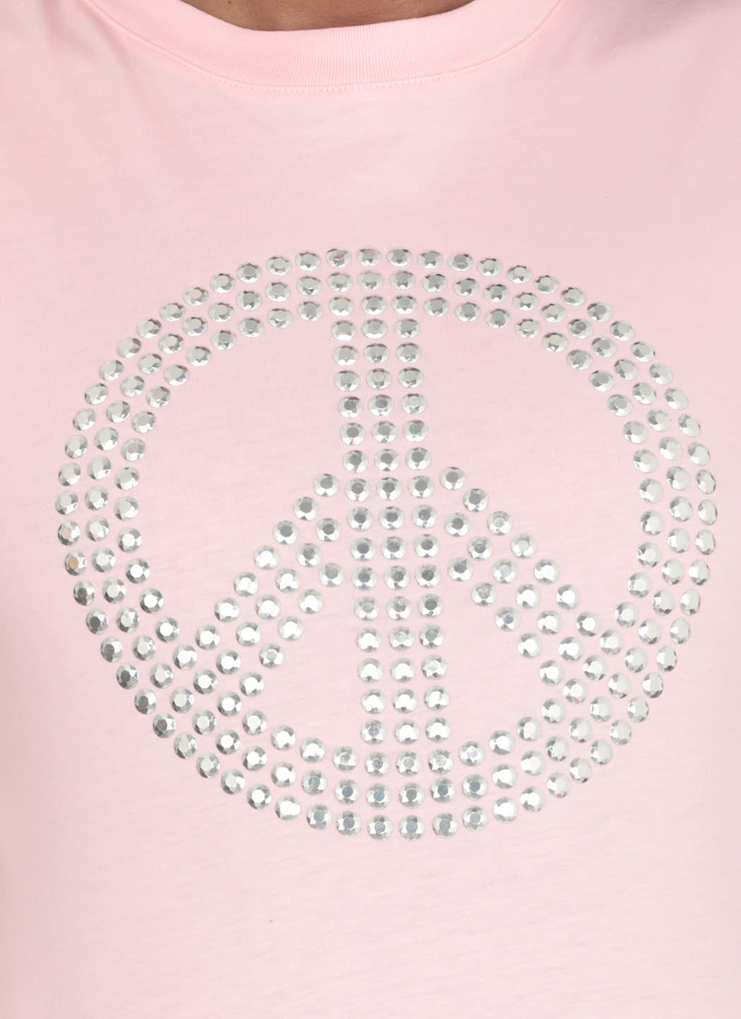 Shop M05ch1n0 Jeans Jeans Peace Sign-motif Crewneck T-shirt In Pink