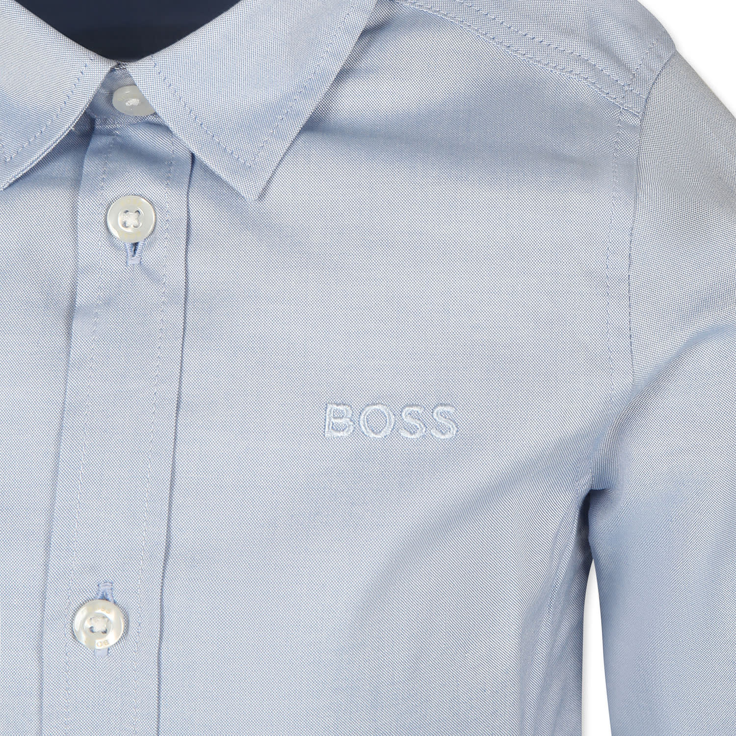 Hugo Boss Light Blue Shirt For Boy With Logo In Light Blue
