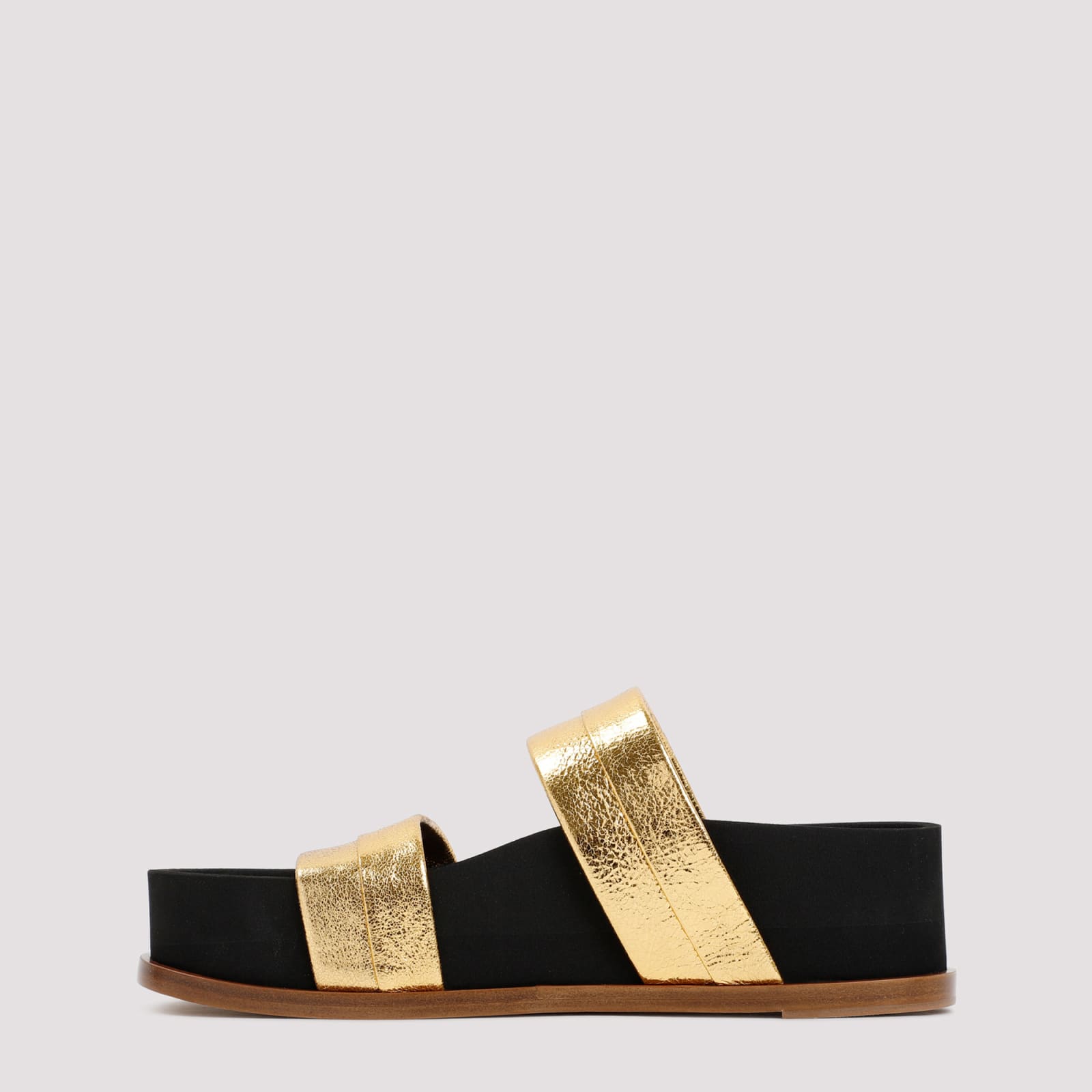 Shop Gabriela Hearst Striker Sandal In Gld Gold