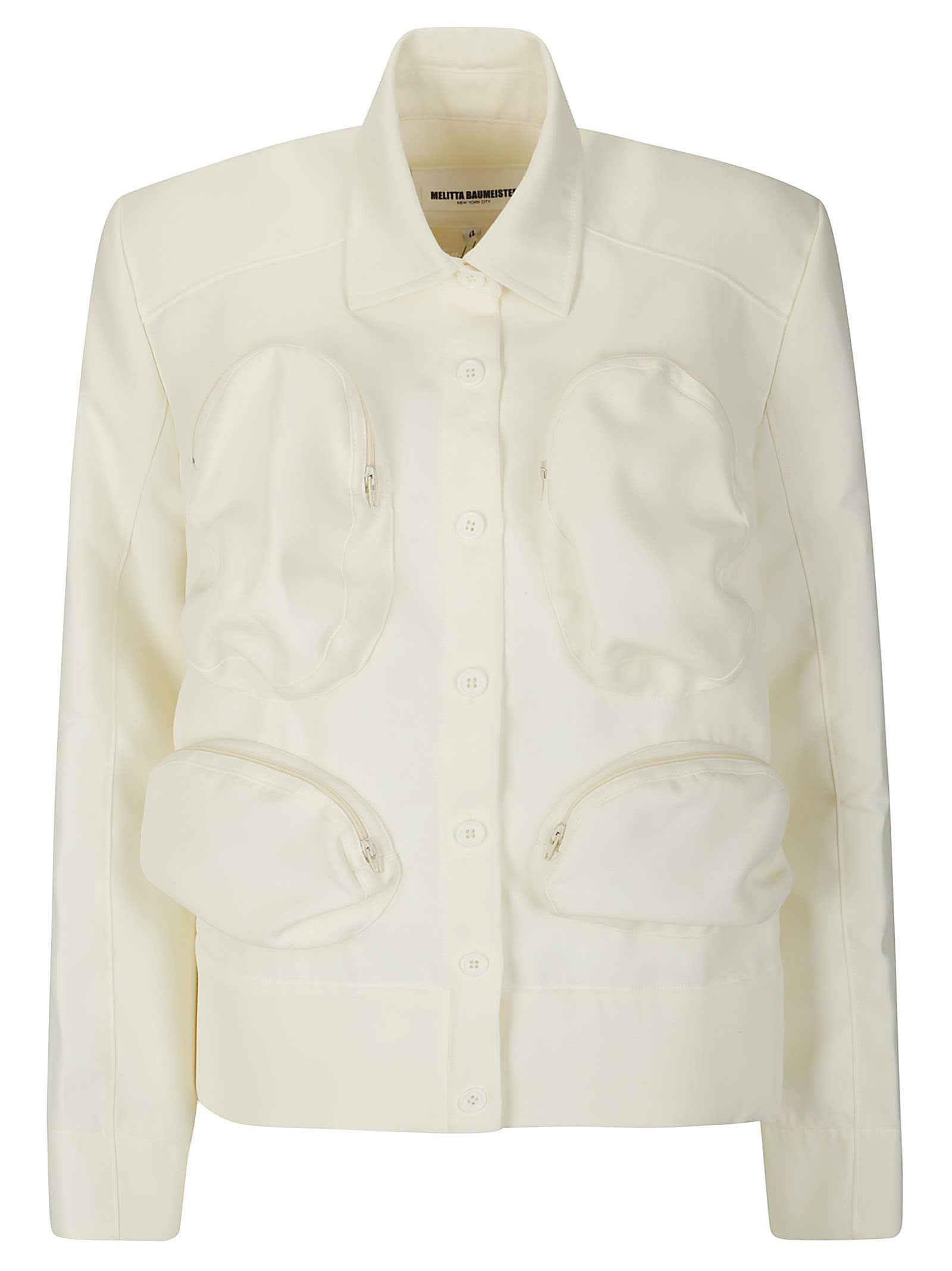 Shop Melitta Baumeister Foam Bottom Shirt In Ivory Wooly Twill